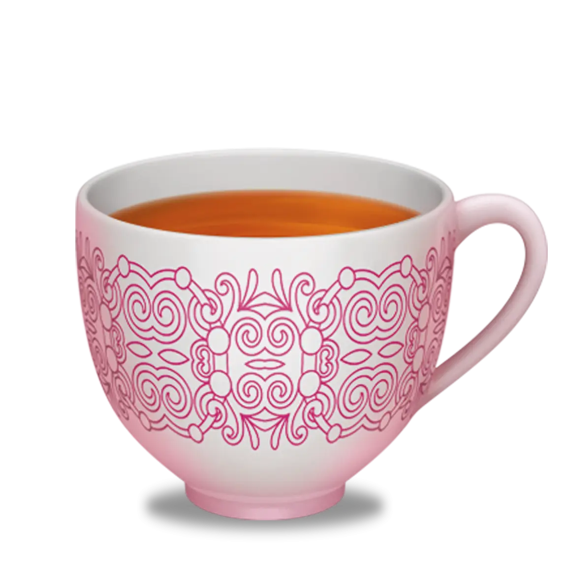 Elegant Pink Tea Cup with Ornate Design