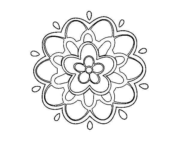 Mandala Outline for Coloring or Decoration