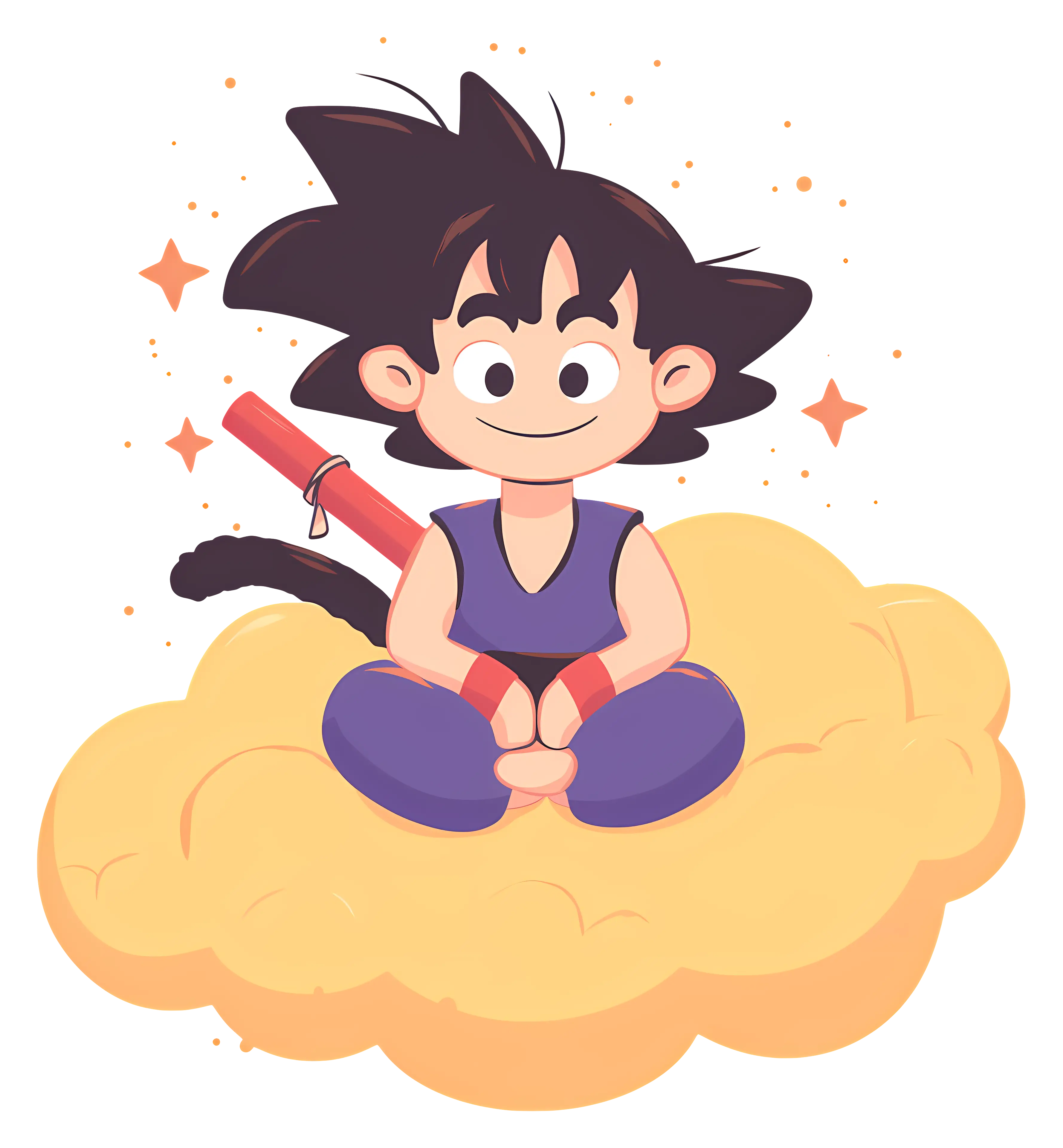 Cartoon Character on Cloud