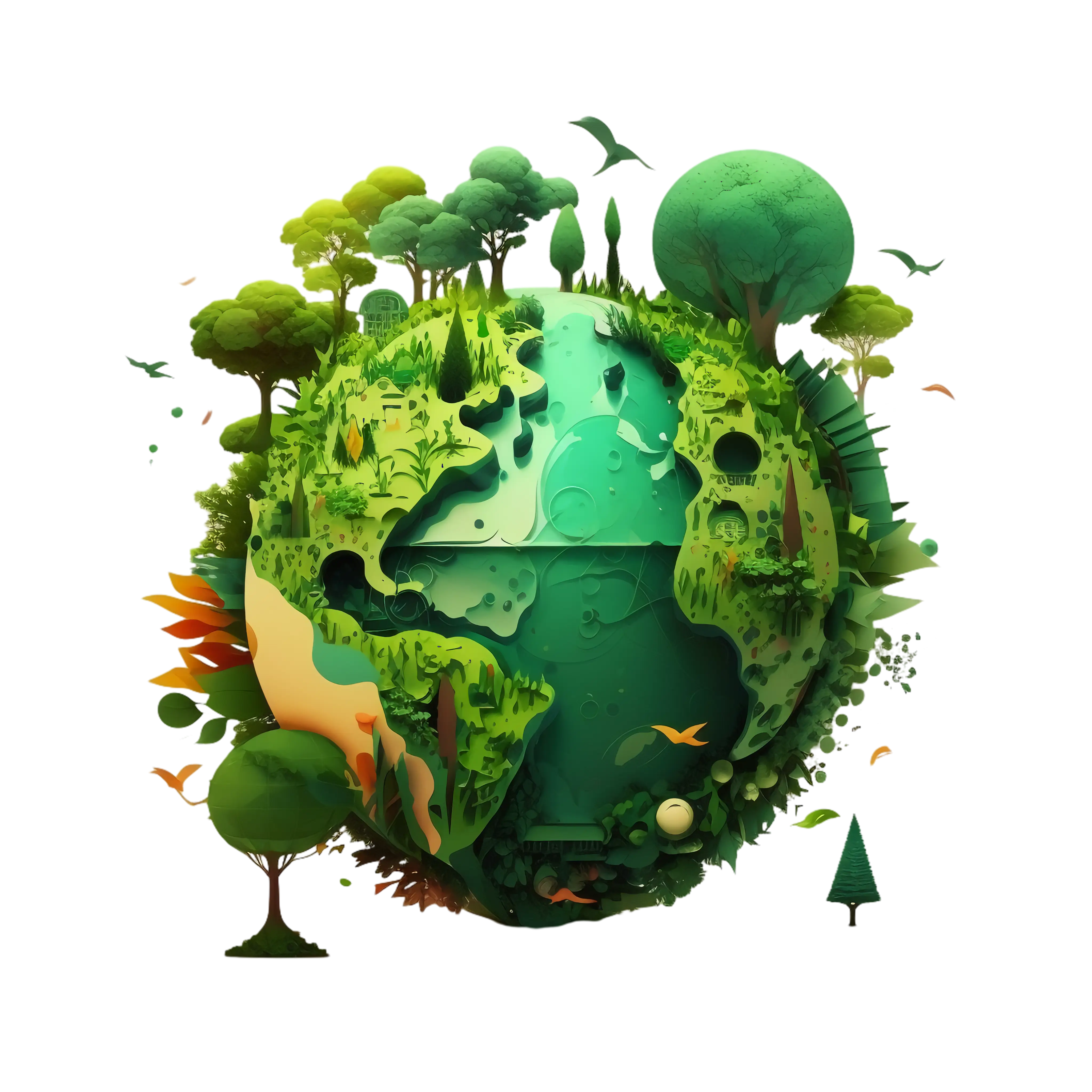 Green Earth Environment Illustrated Concept