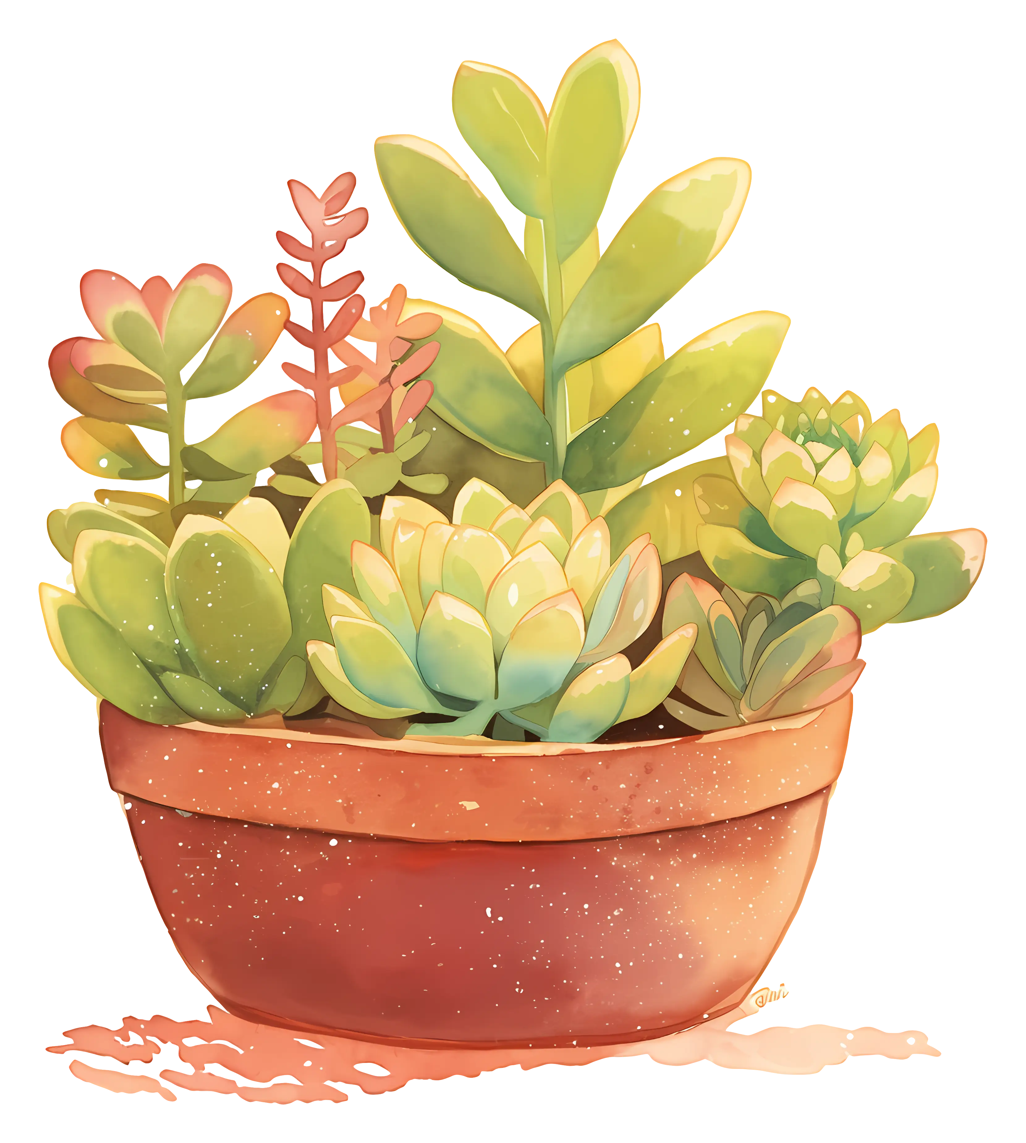 Succulent Plants in Terracotta Pot
