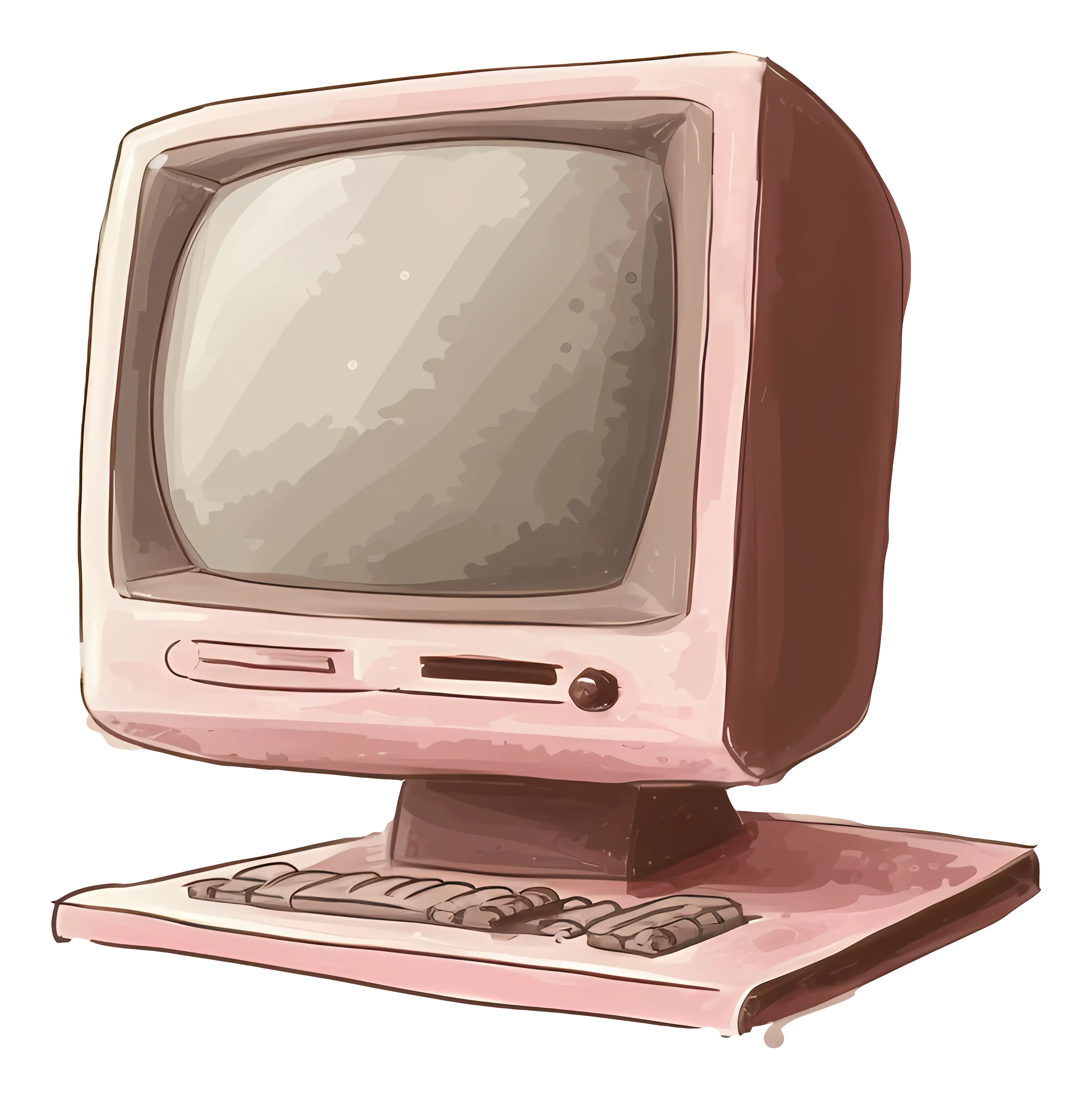Retro Vintage Computer Monitor Illustration