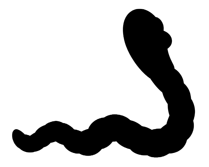 Black Worm Silhouette Icon
