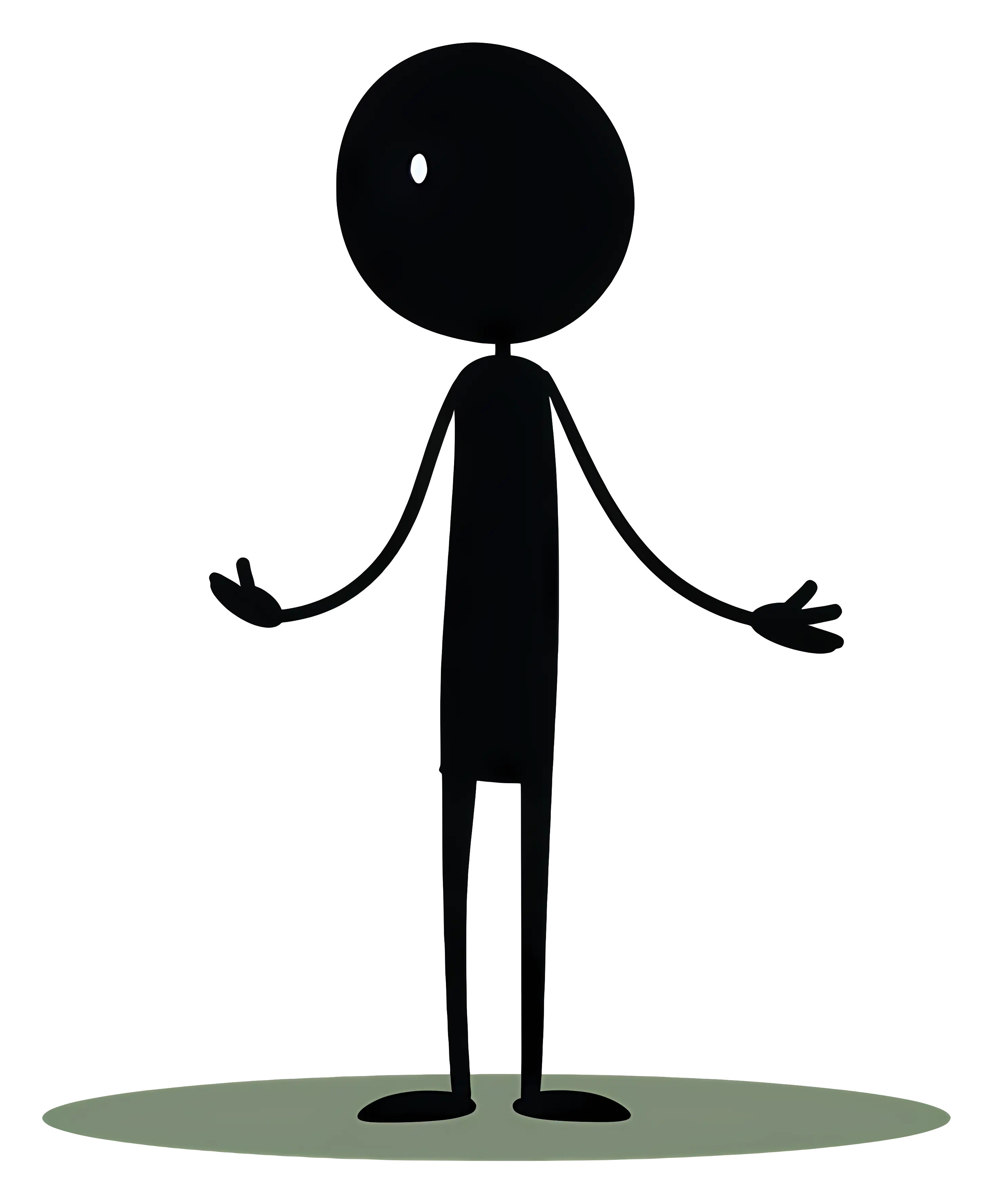 Minimalist Stick Figure Illustration in Black