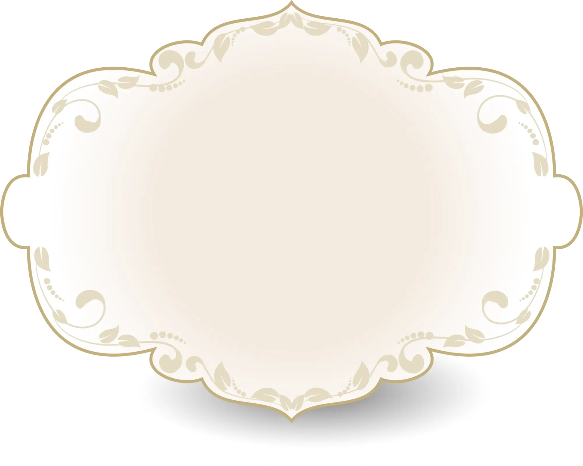 Cream Ornate Decorative Label