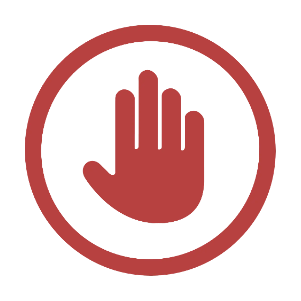 Red Stop Hand Warning Icon