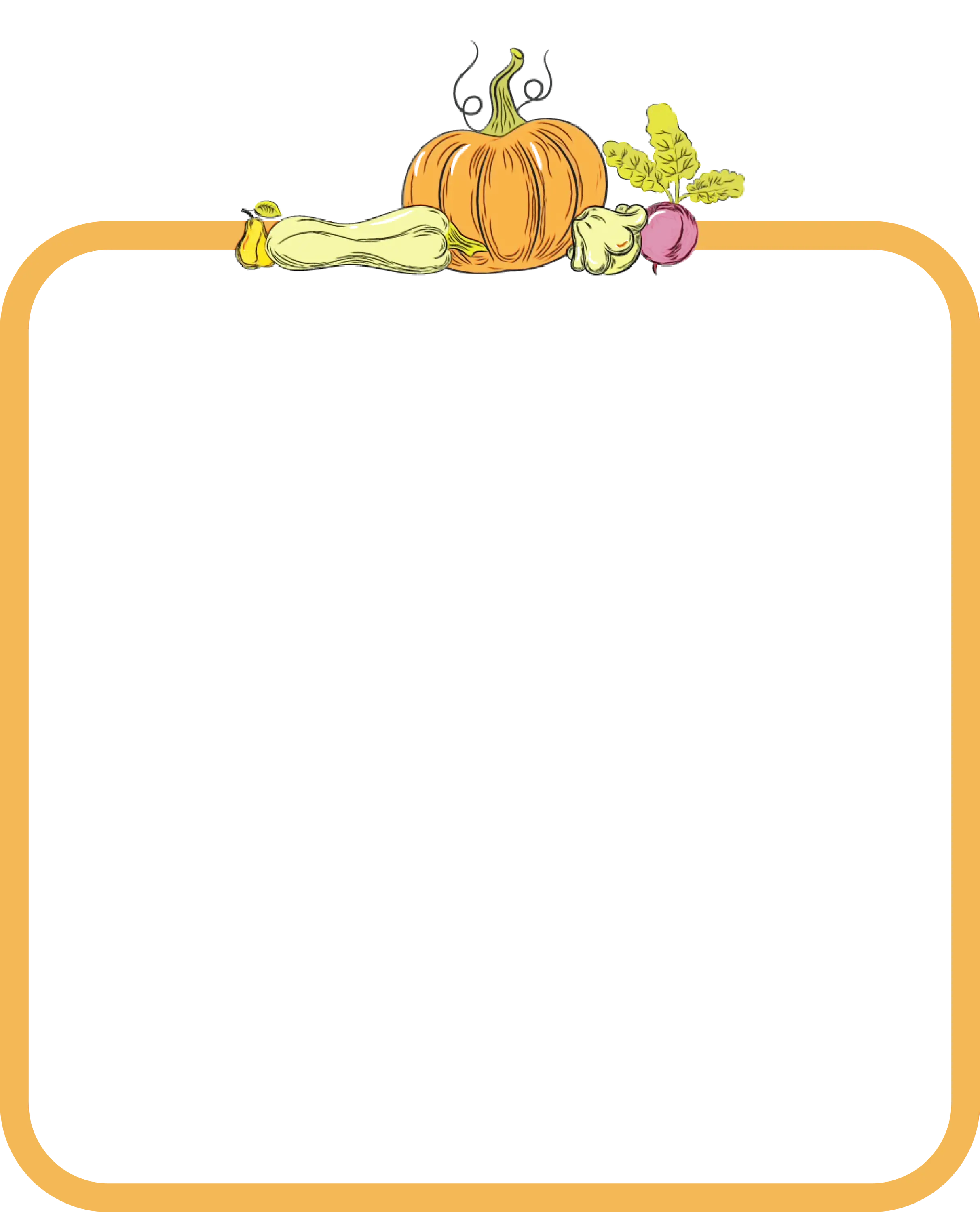 Vegetable Border with Pumpkin and Squash