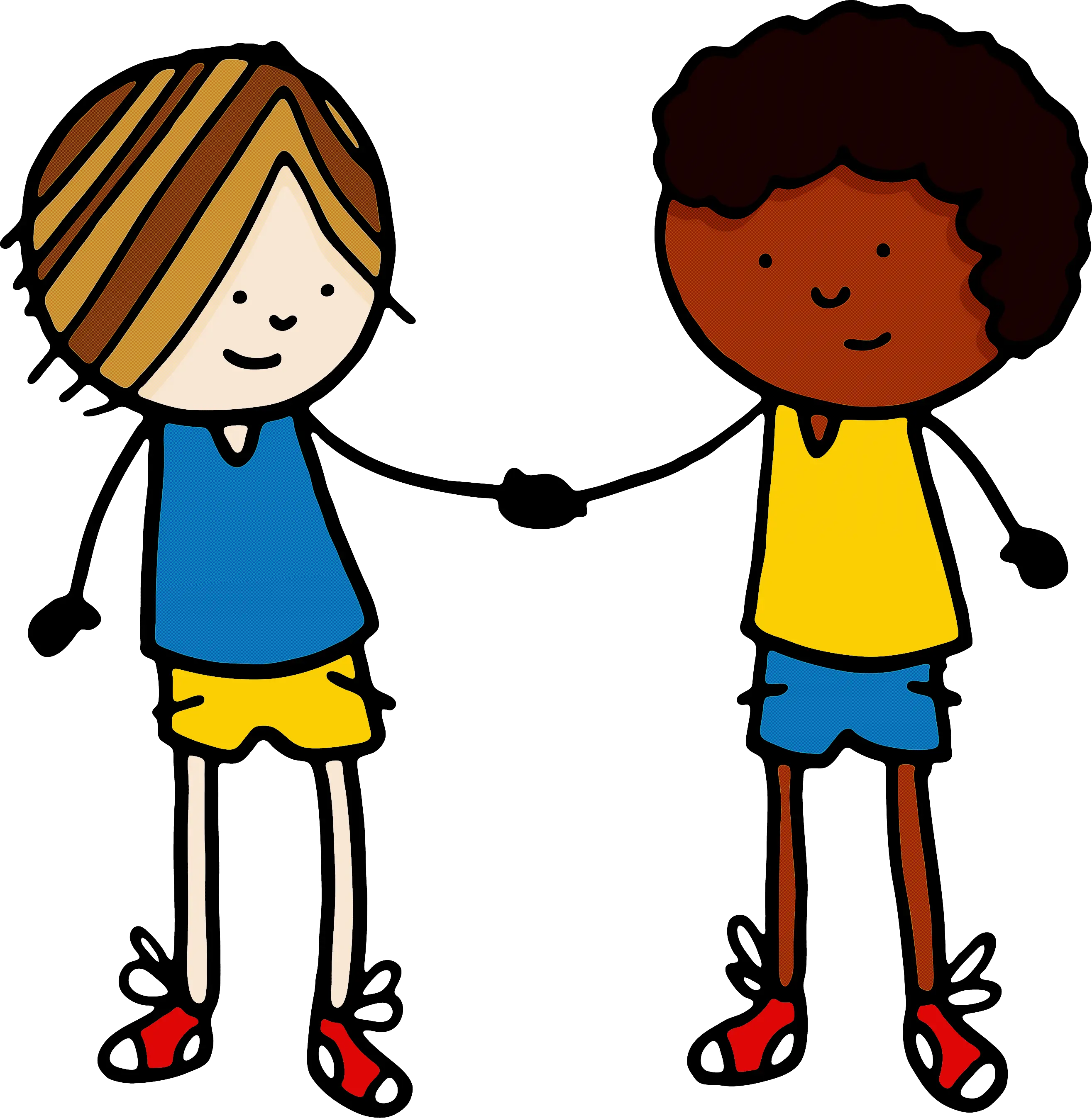 Two Kids Shaking Hands Illustration