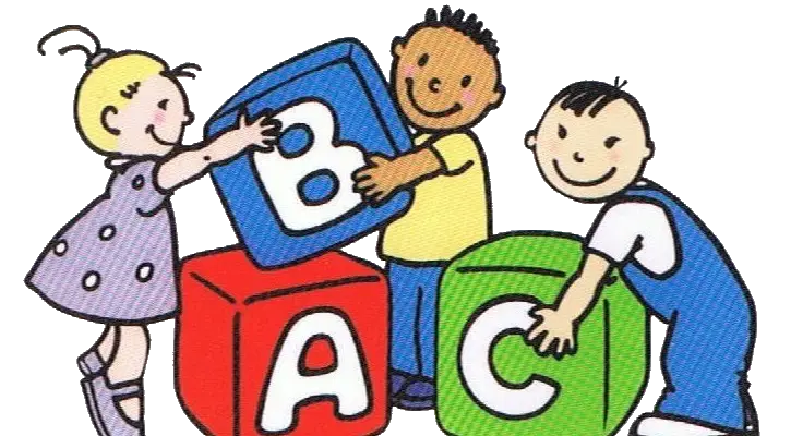 Children Engaged in Learning with Alphabet Blocks