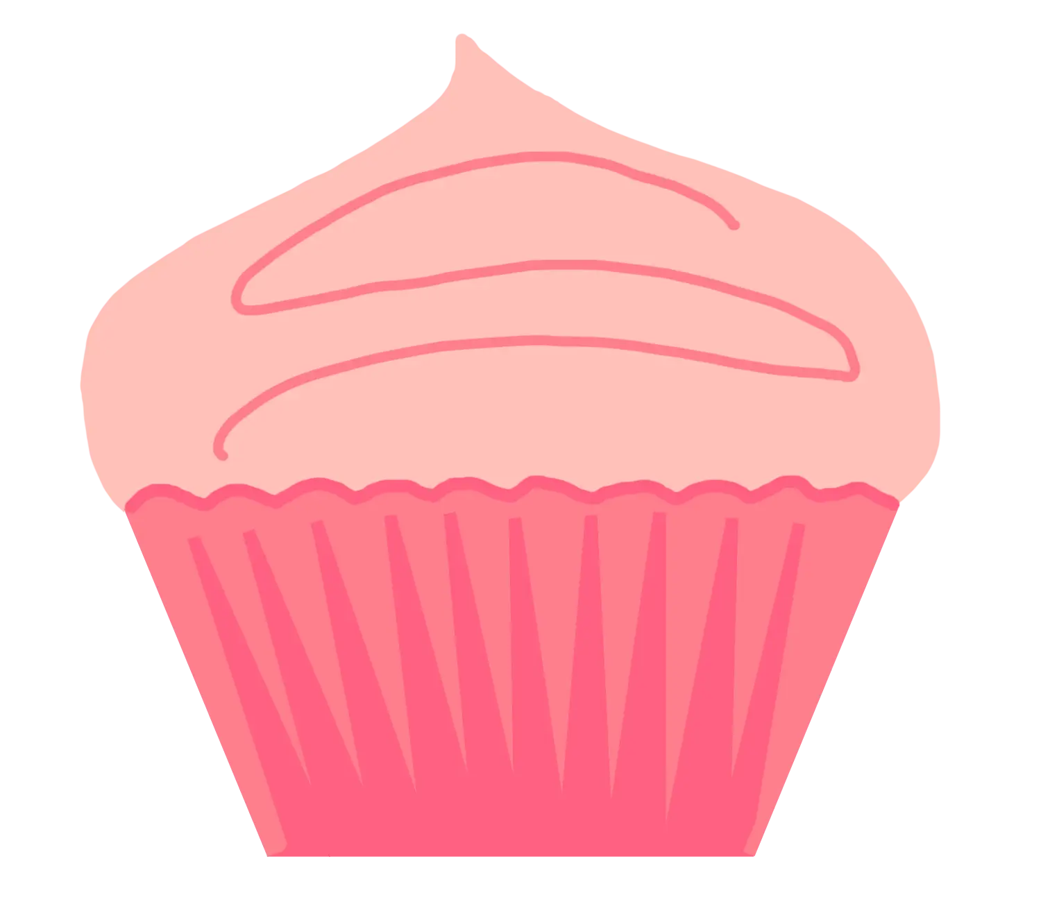 Pink Frosted Cupcake Illustration