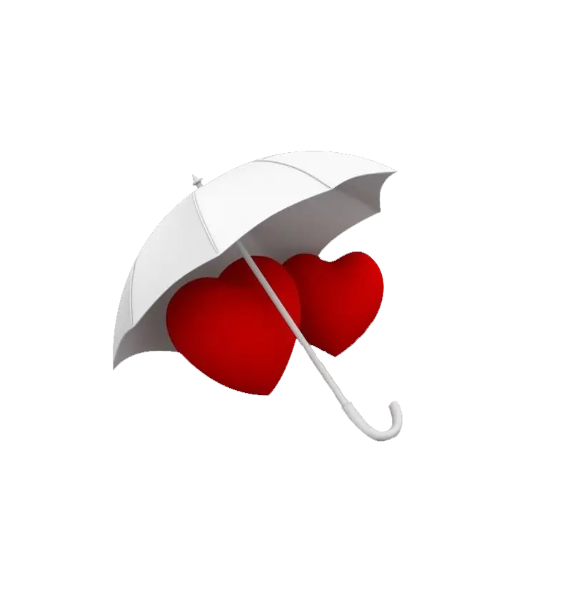 Hearts under White Umbrella