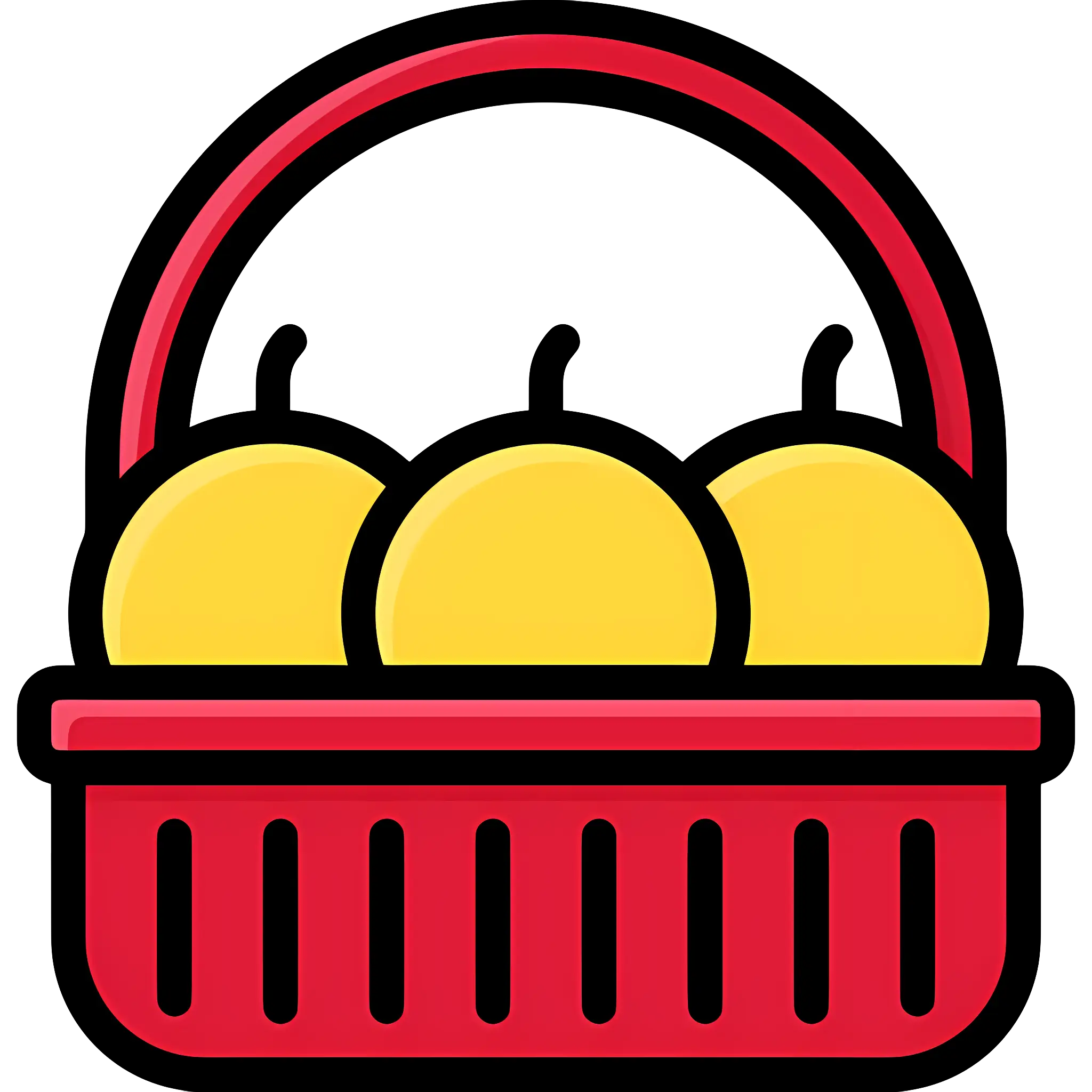 Red Basket with Yellow Fruits