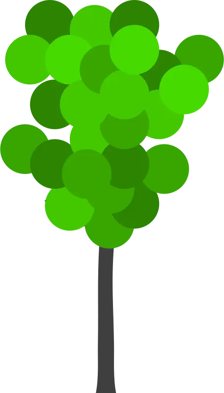 Minimalist Illustration of a Green Tree
