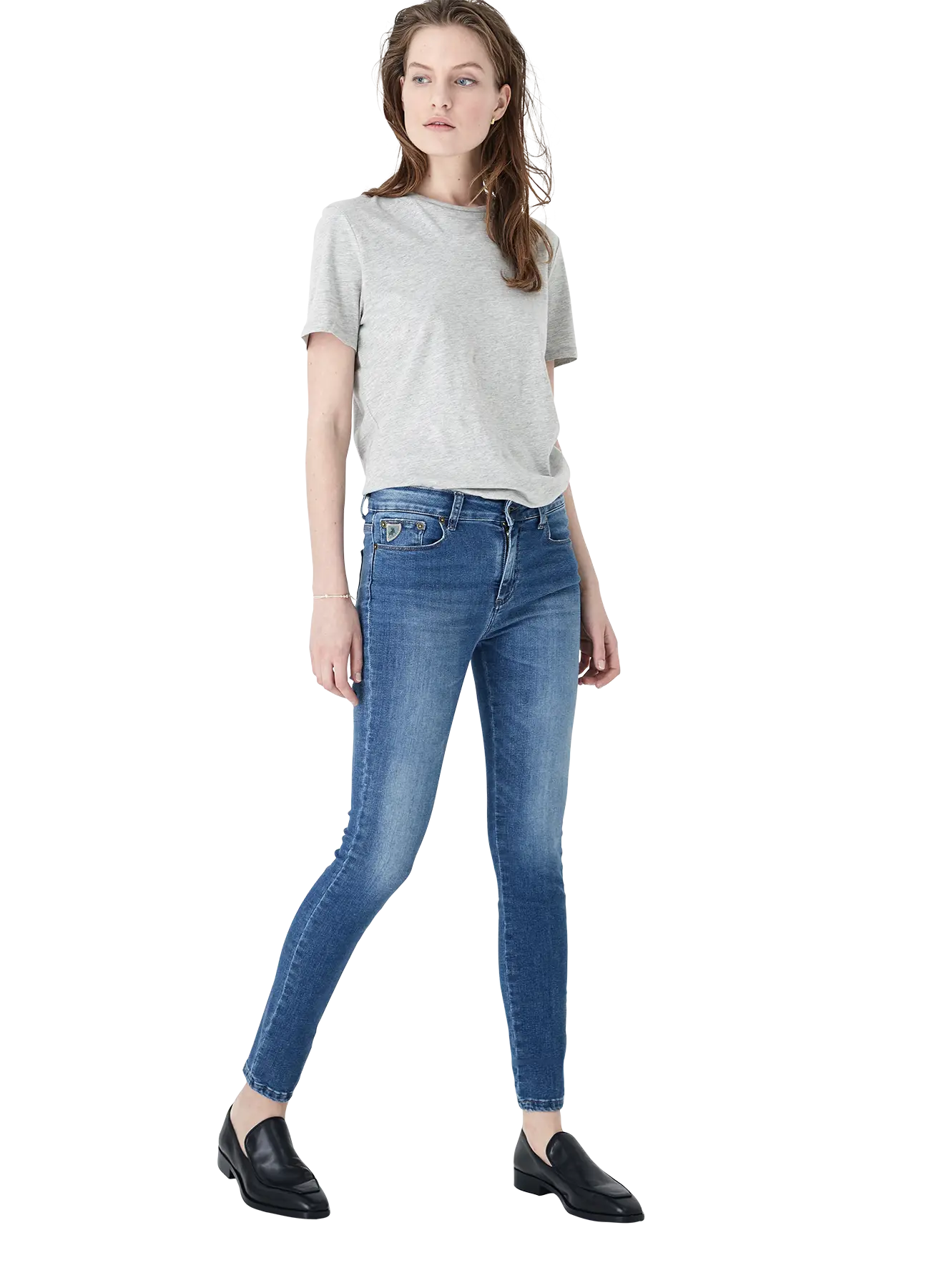Casual Grey T-shirt and Blue Jeans Outfit