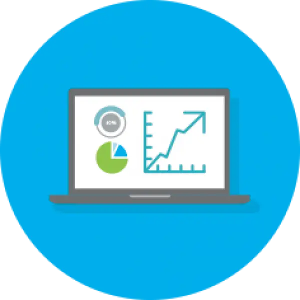 Laptop Displaying Data Analytics Graphics