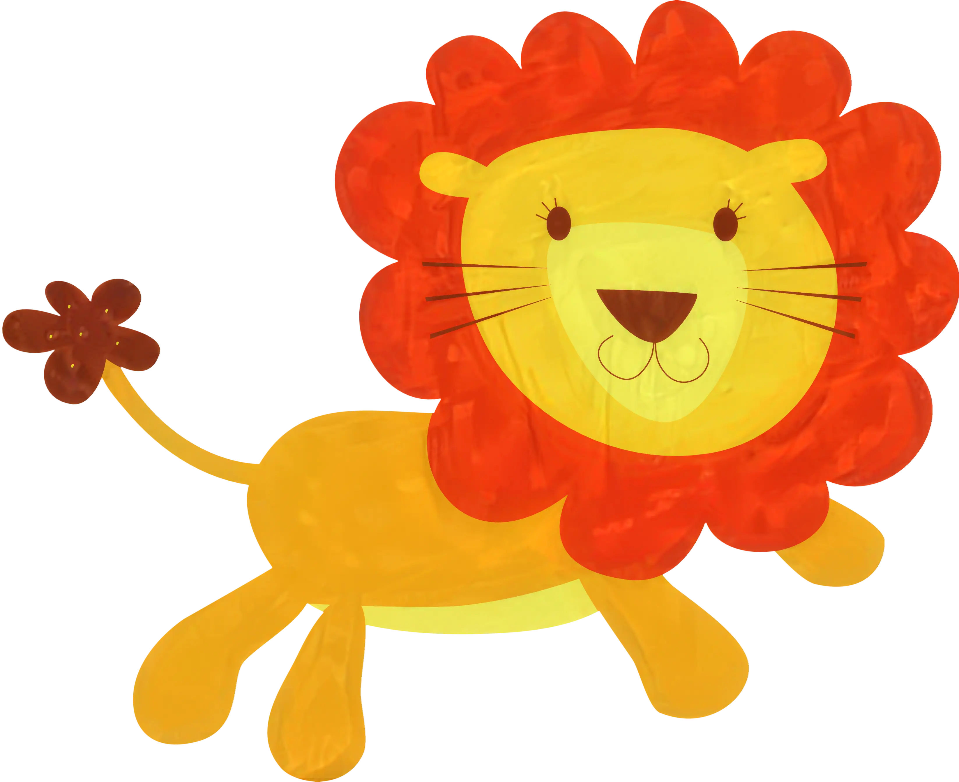Playful Cartoon Lion Illustration