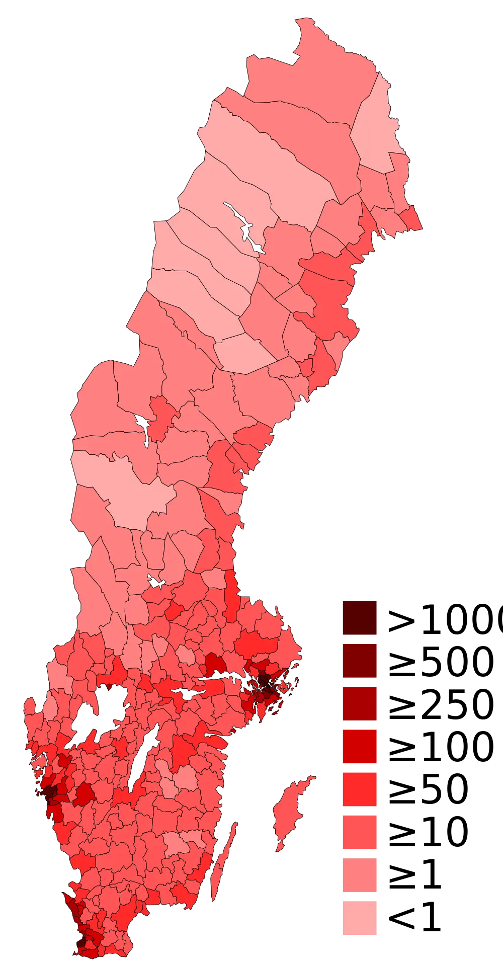 Population Density Map of Sweden