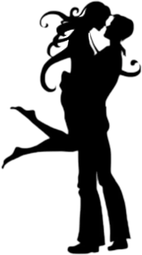 Silhouette of a Romantic Couple Embracing