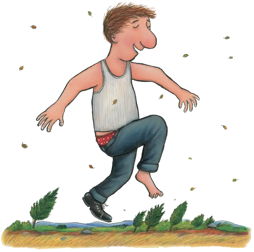 Cartoon Dancing Man in Nature