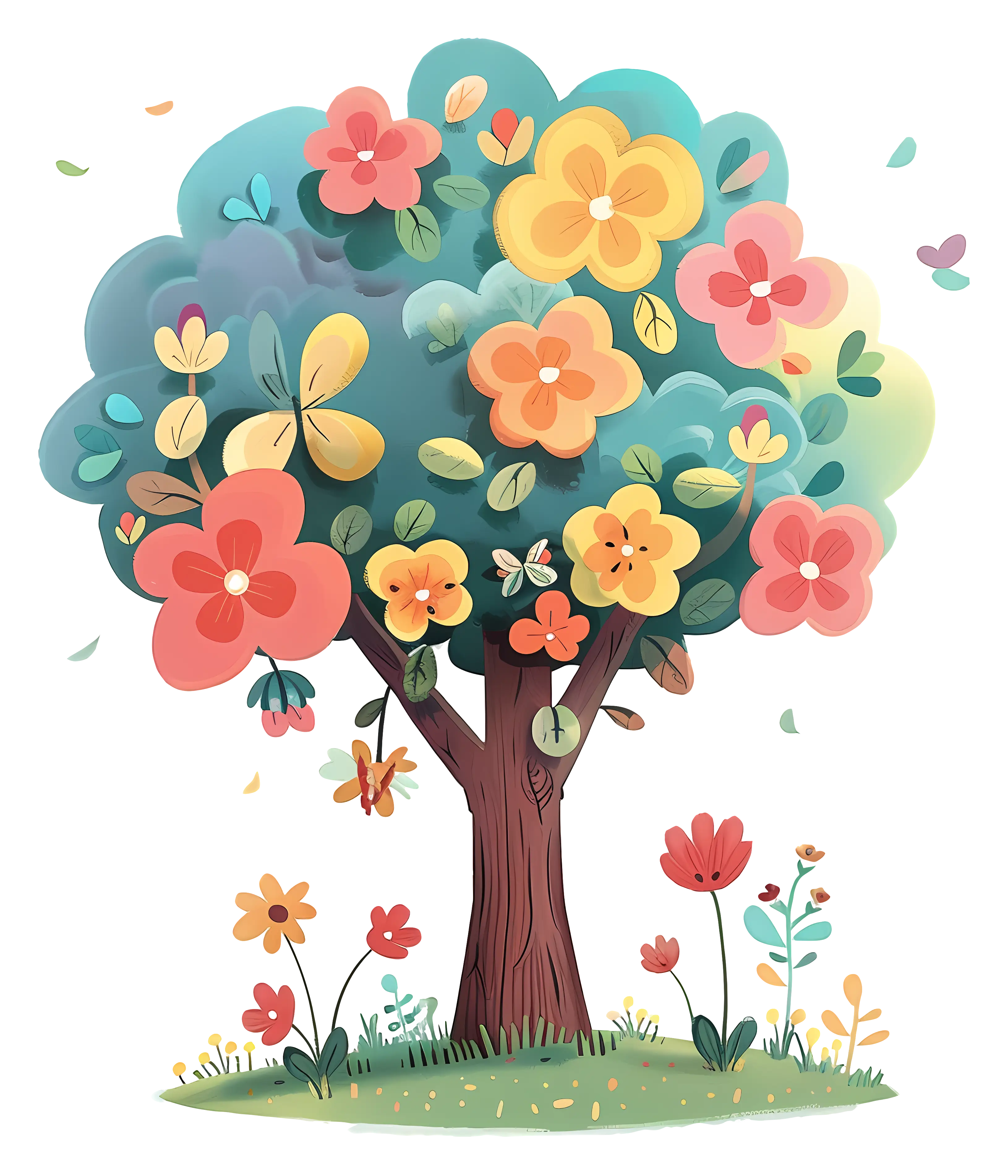 Flowering Tree with Vibrant Colors