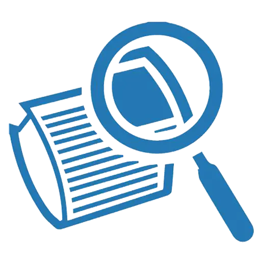 Magnifying Glass and Document Icon for Searching