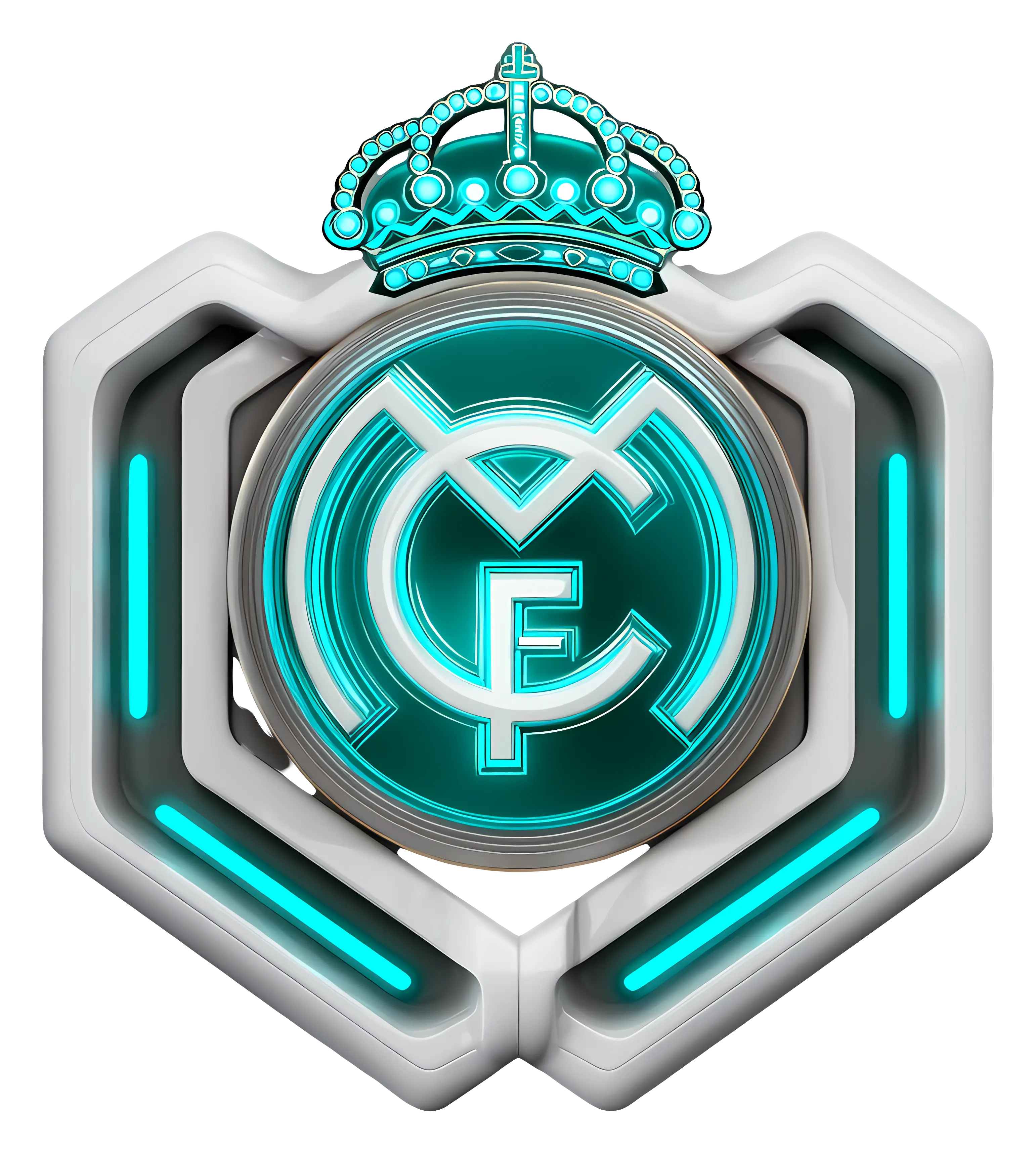 Futuristic Emblem with Crown