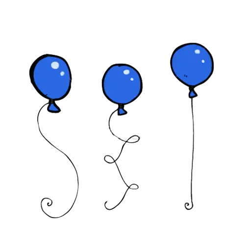 Blue Balloons with Strings