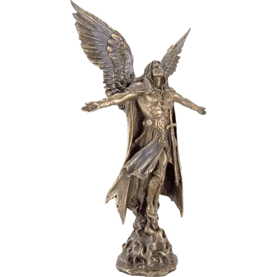 Bronze Angel Statue with Outstretched Wings