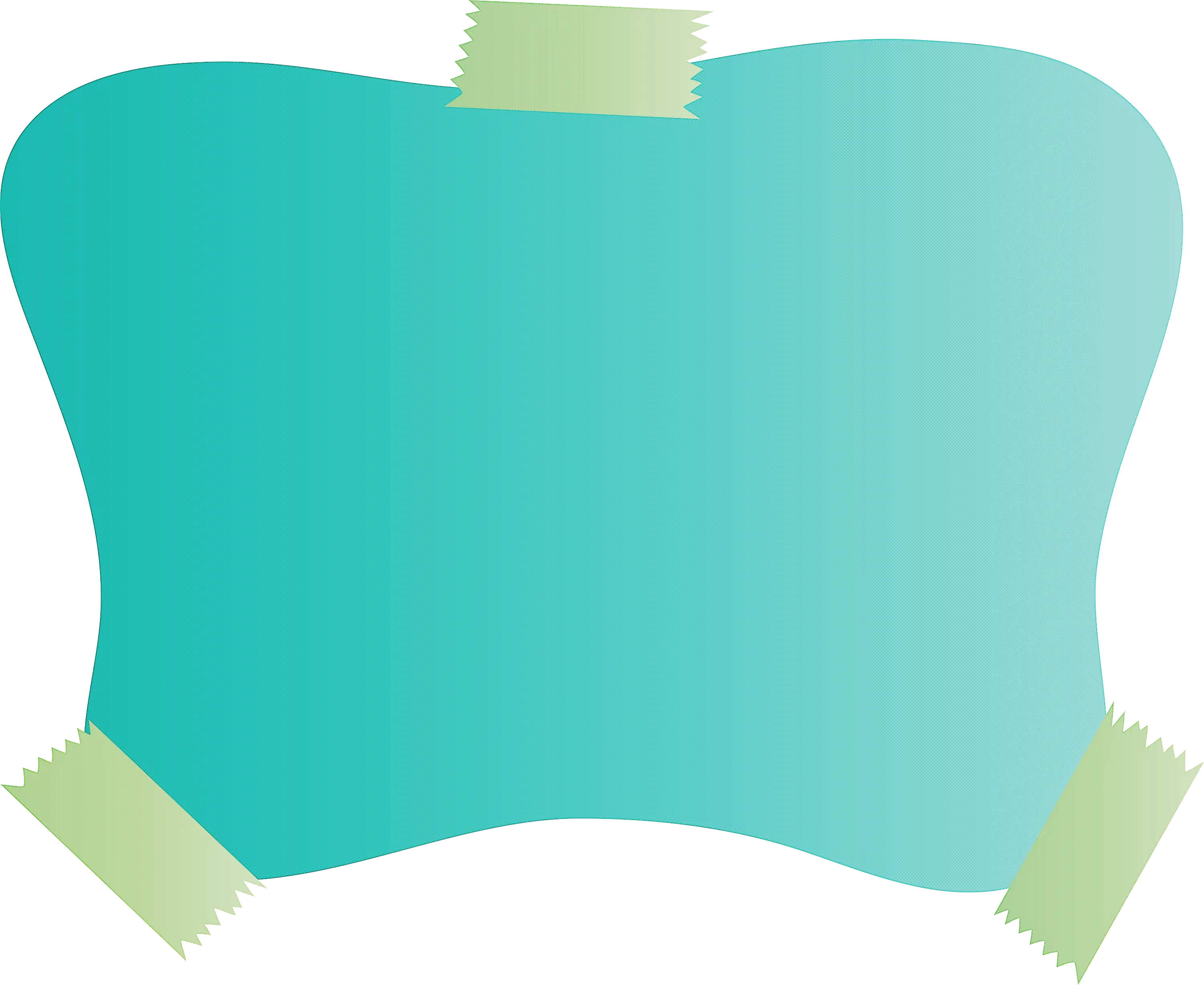 Blank Teal Sign with Tape for Customizable Designs