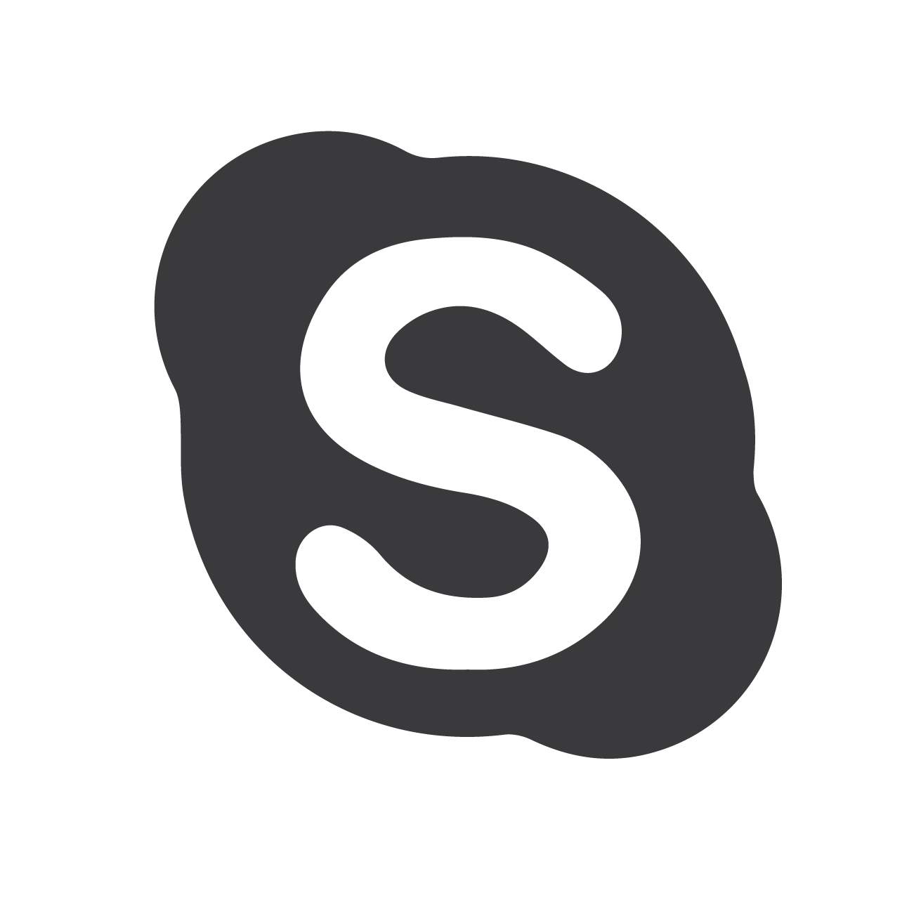 Skype Logo in Black Icon Style