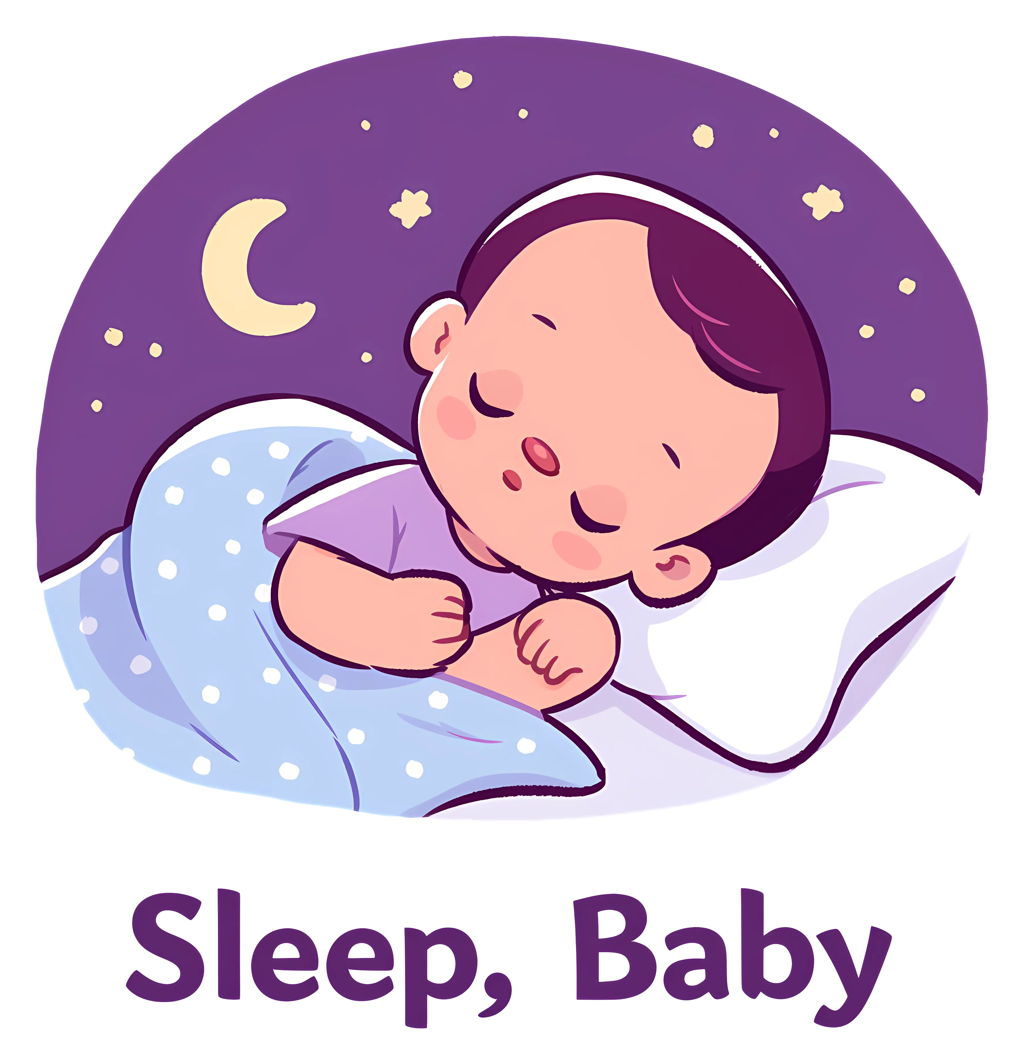Cartoon Baby Sleeping Peacefully