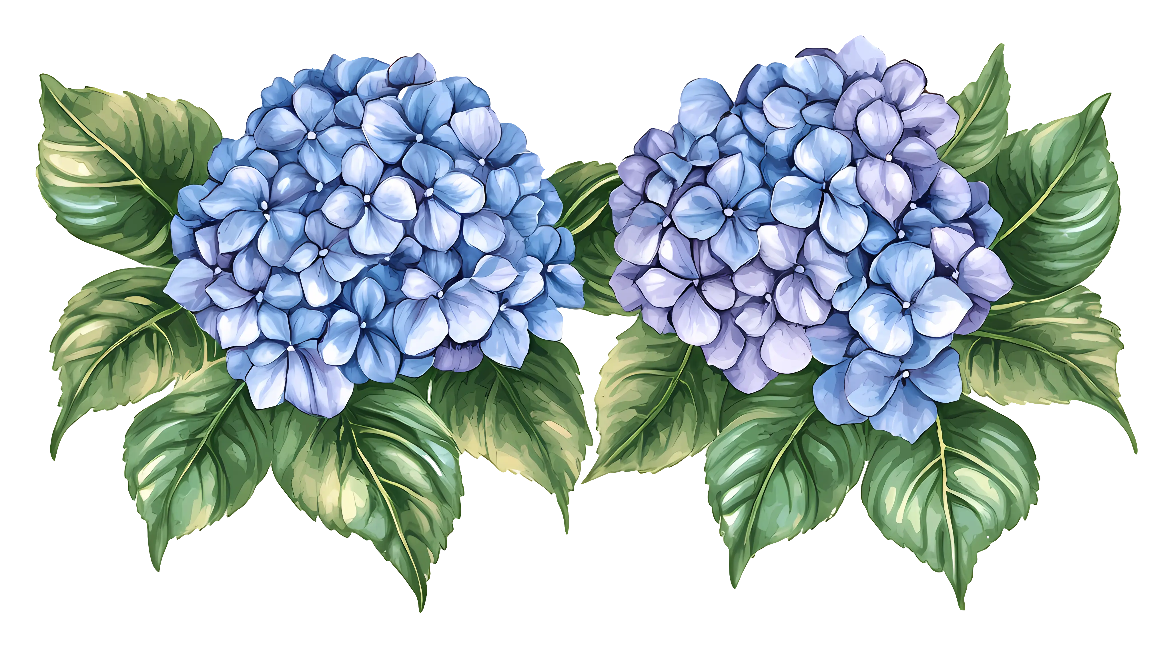 Blue Hydrangea Flowers in Bloom