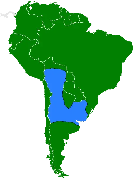 South America Map with Blue Highlighted Region