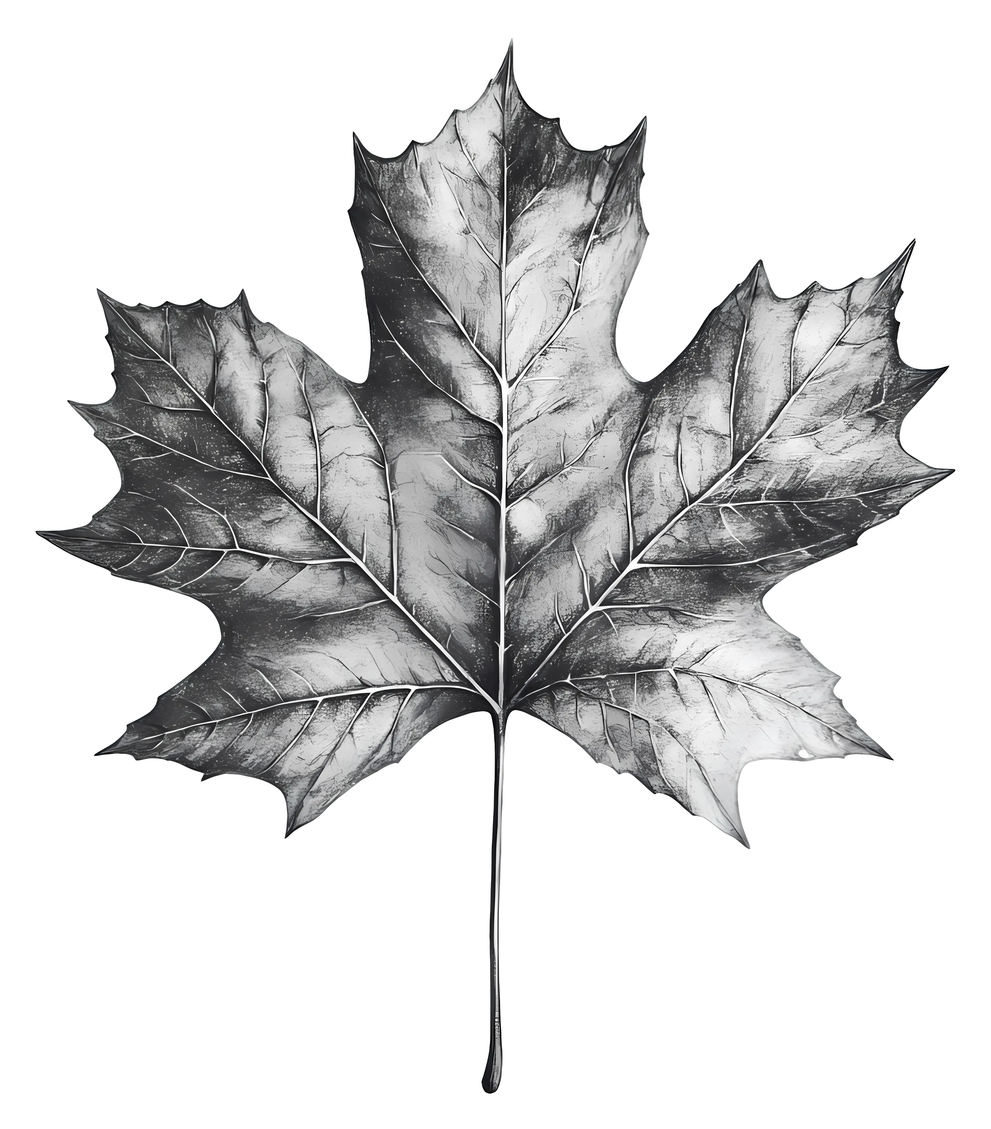 Black and White Maple Leaf Design