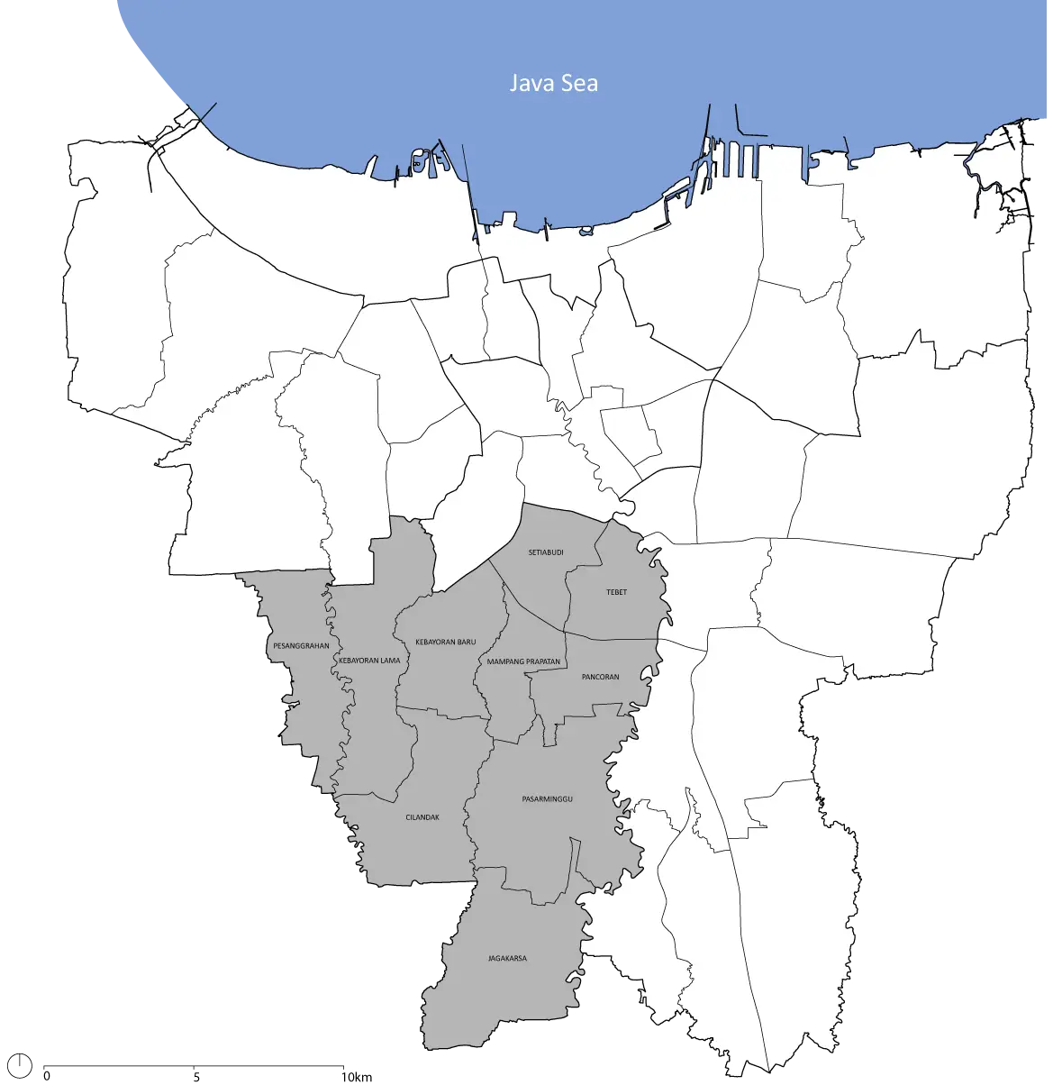 Jakarta Map with Highlighted Area