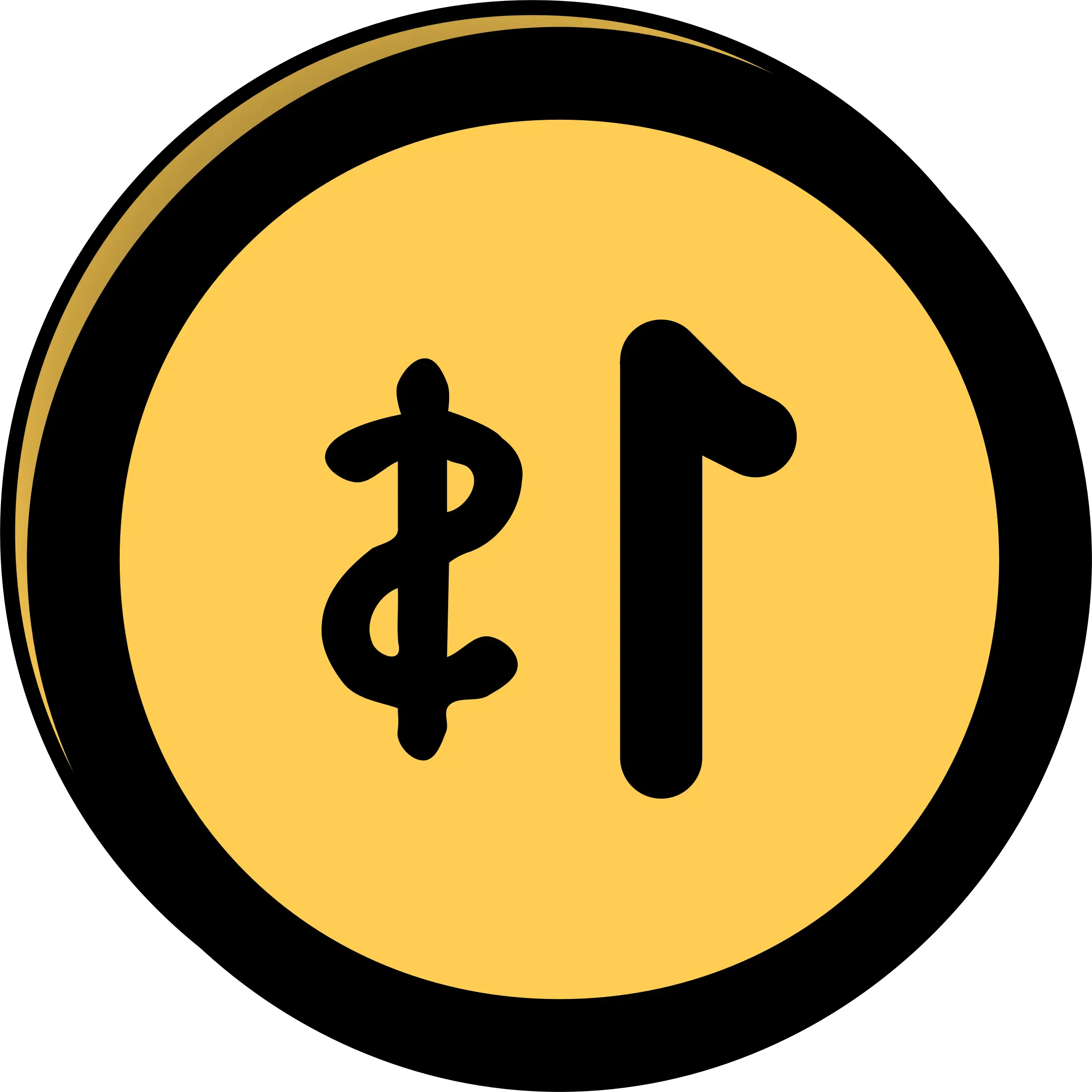 Yellow Coin Cartoon Design