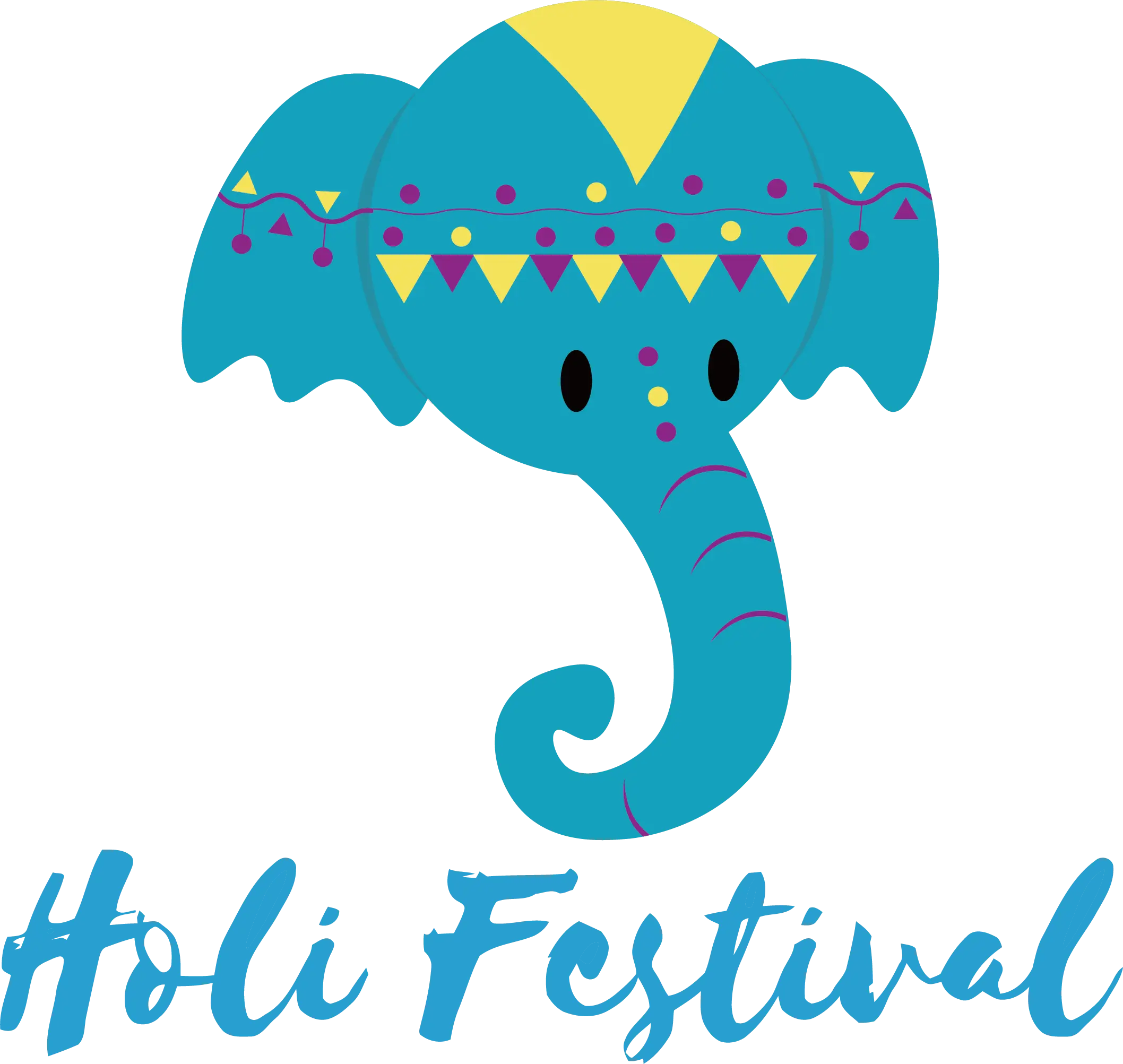 Blue Elephant for Holi Festival