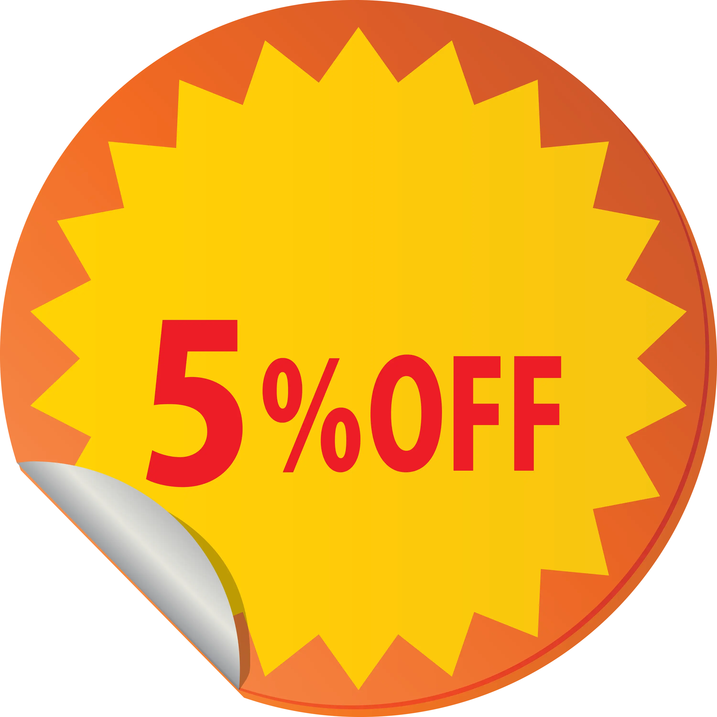 5% Off Promotional Sticker