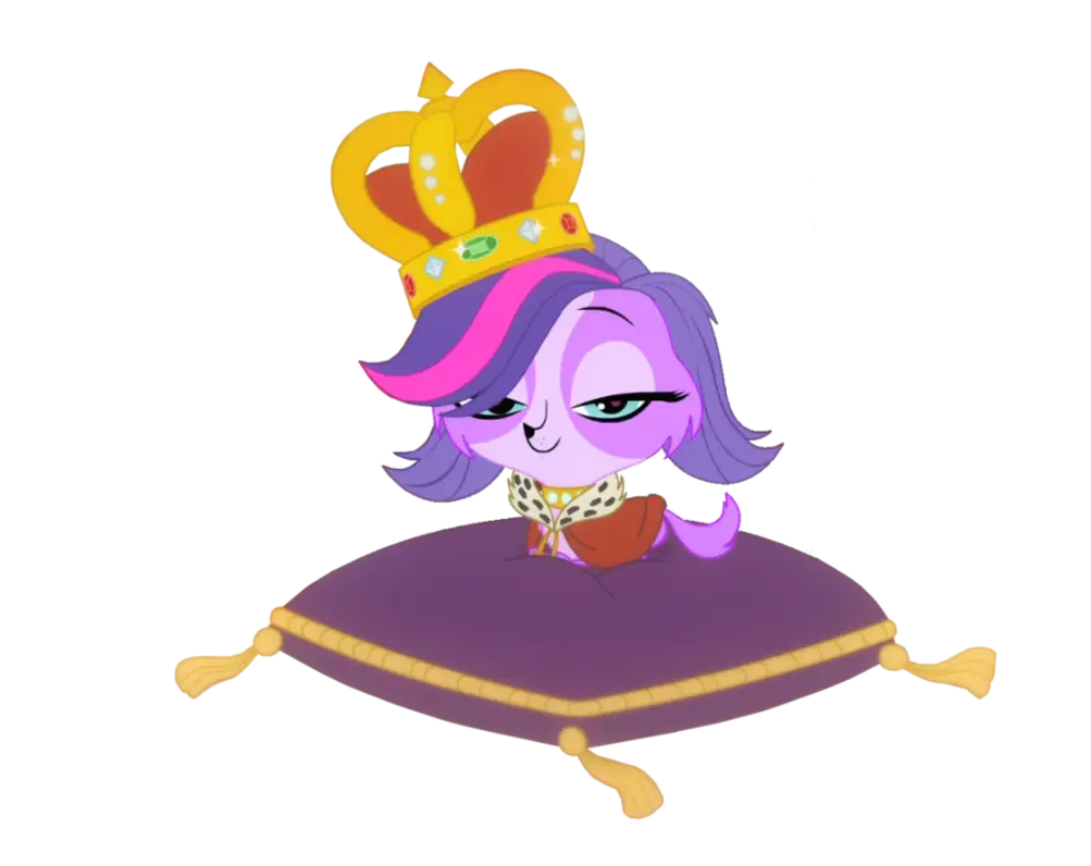 Cute Cartoon Cat with Crown on Pillow