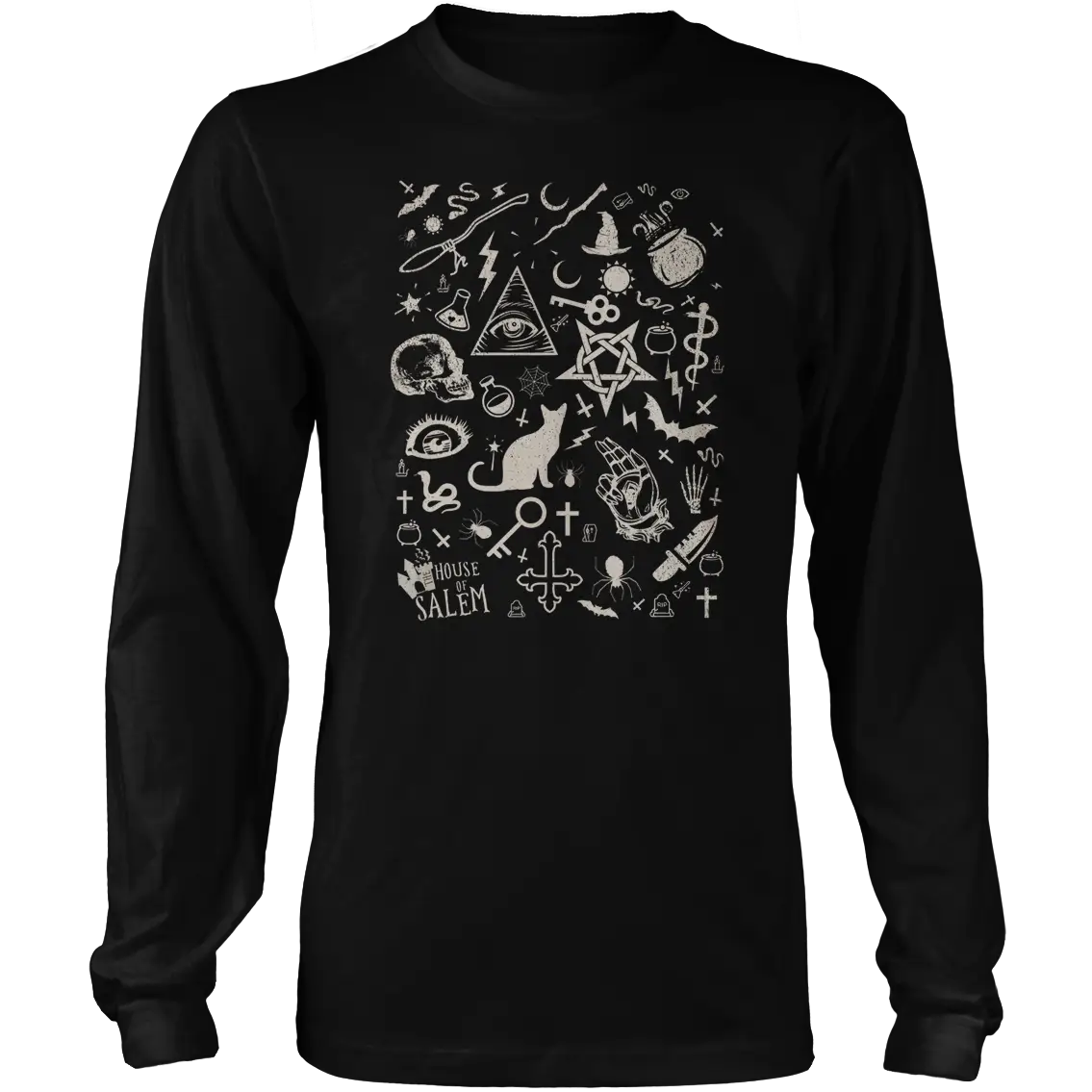 Black Long Sleeve Shirt with Symbols