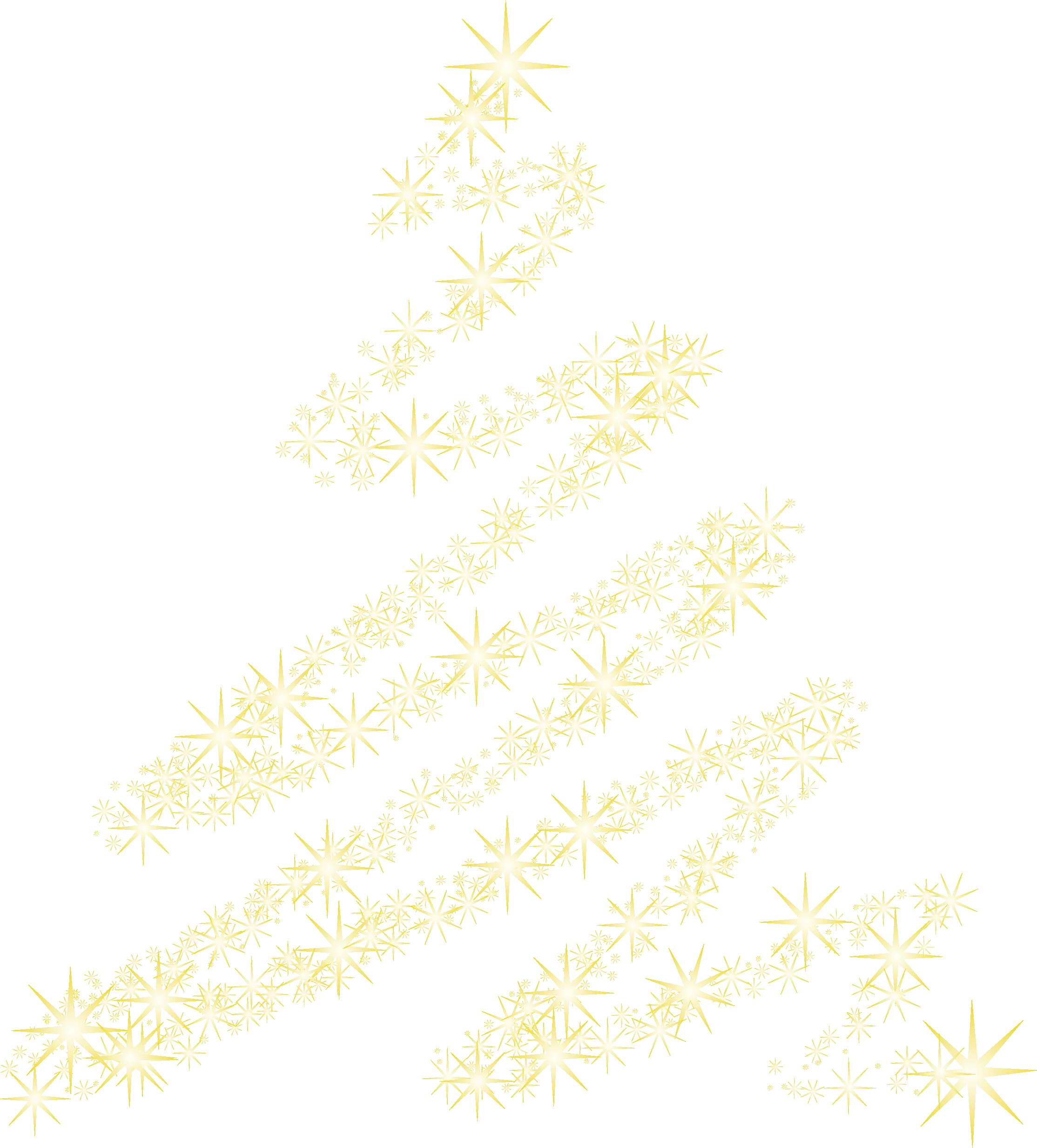 Golden Tree Made of Stars for Christmas Celebration