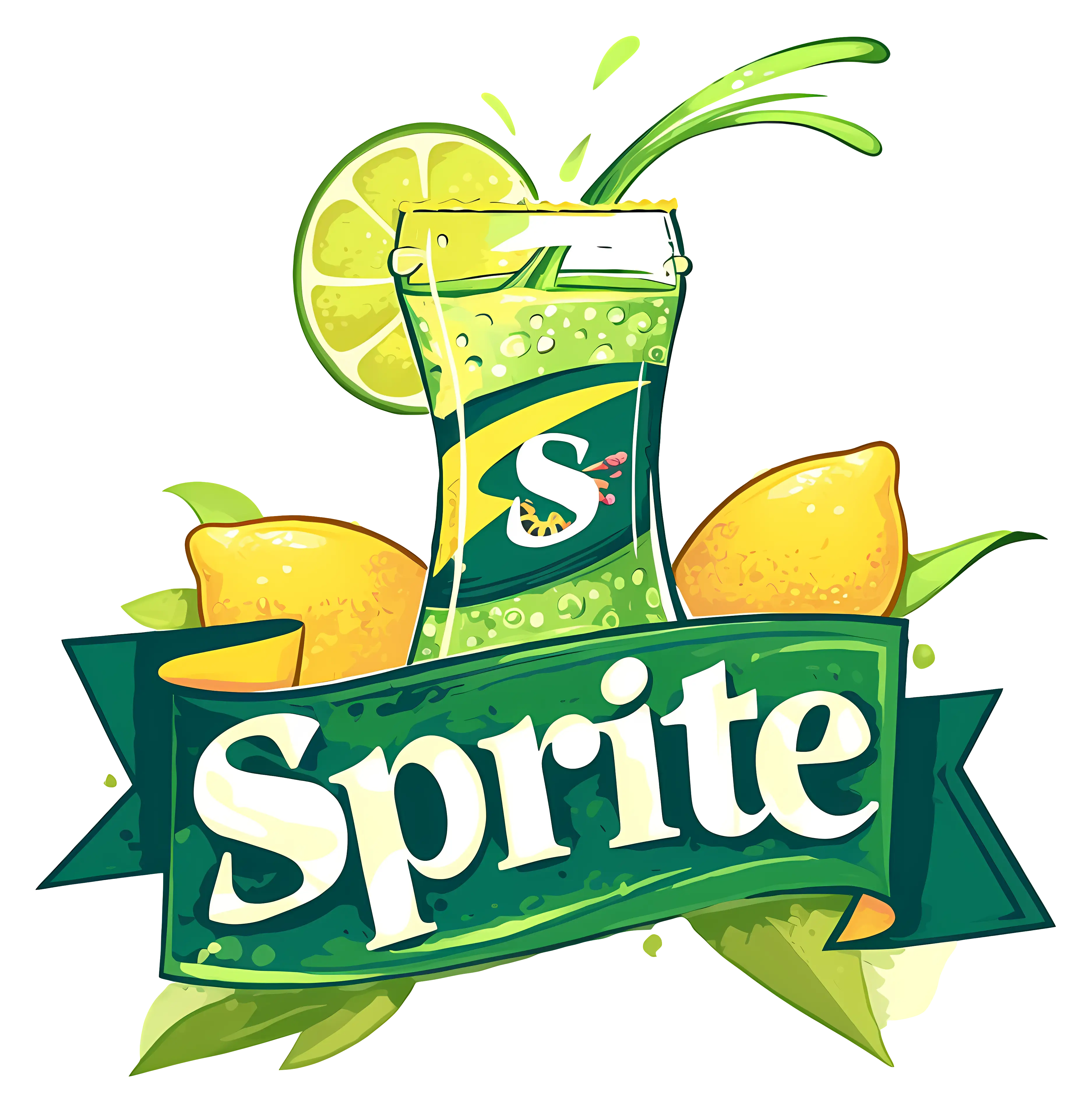 Refreshing Sprite Soda with Lemons