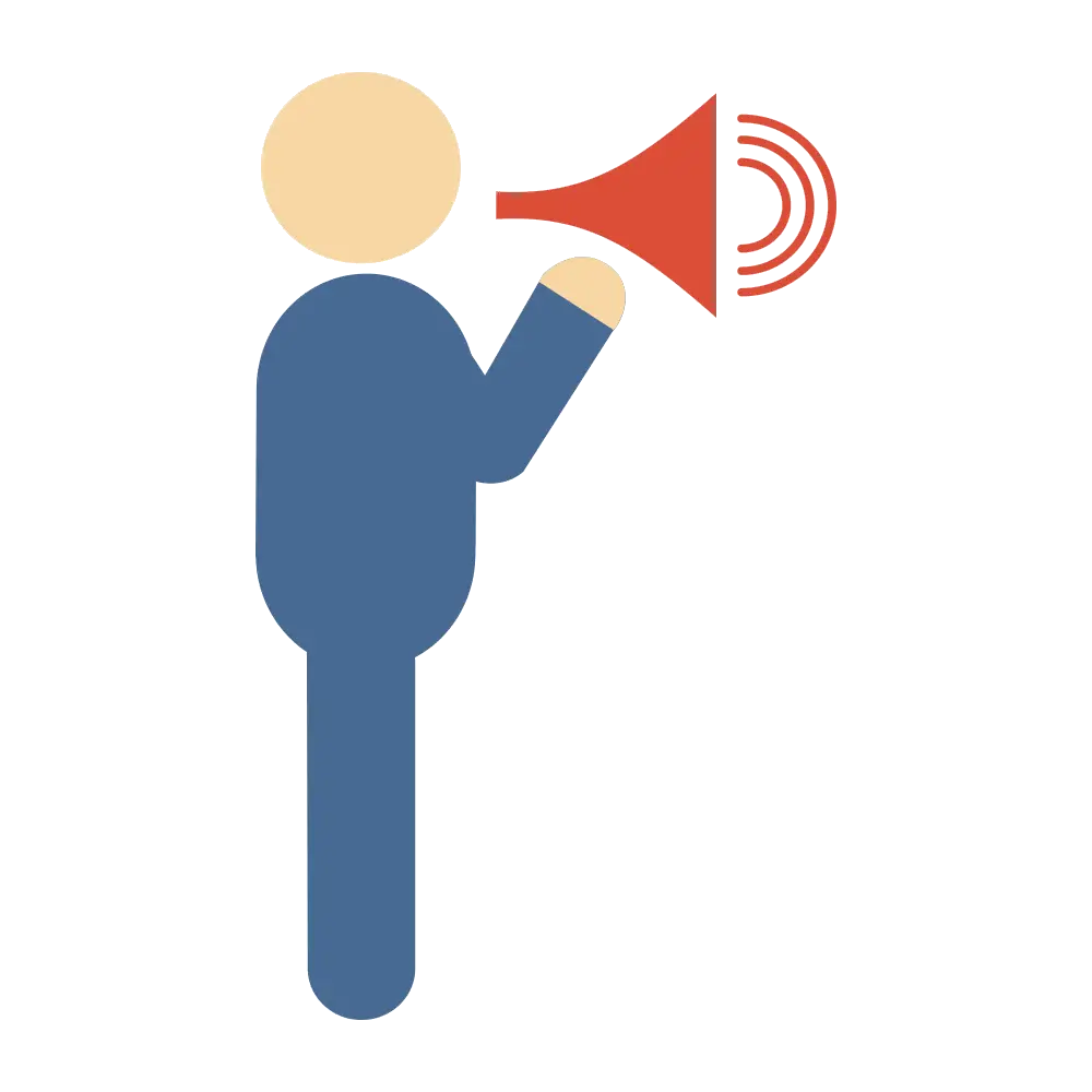 Person with Megaphone Making Announcement