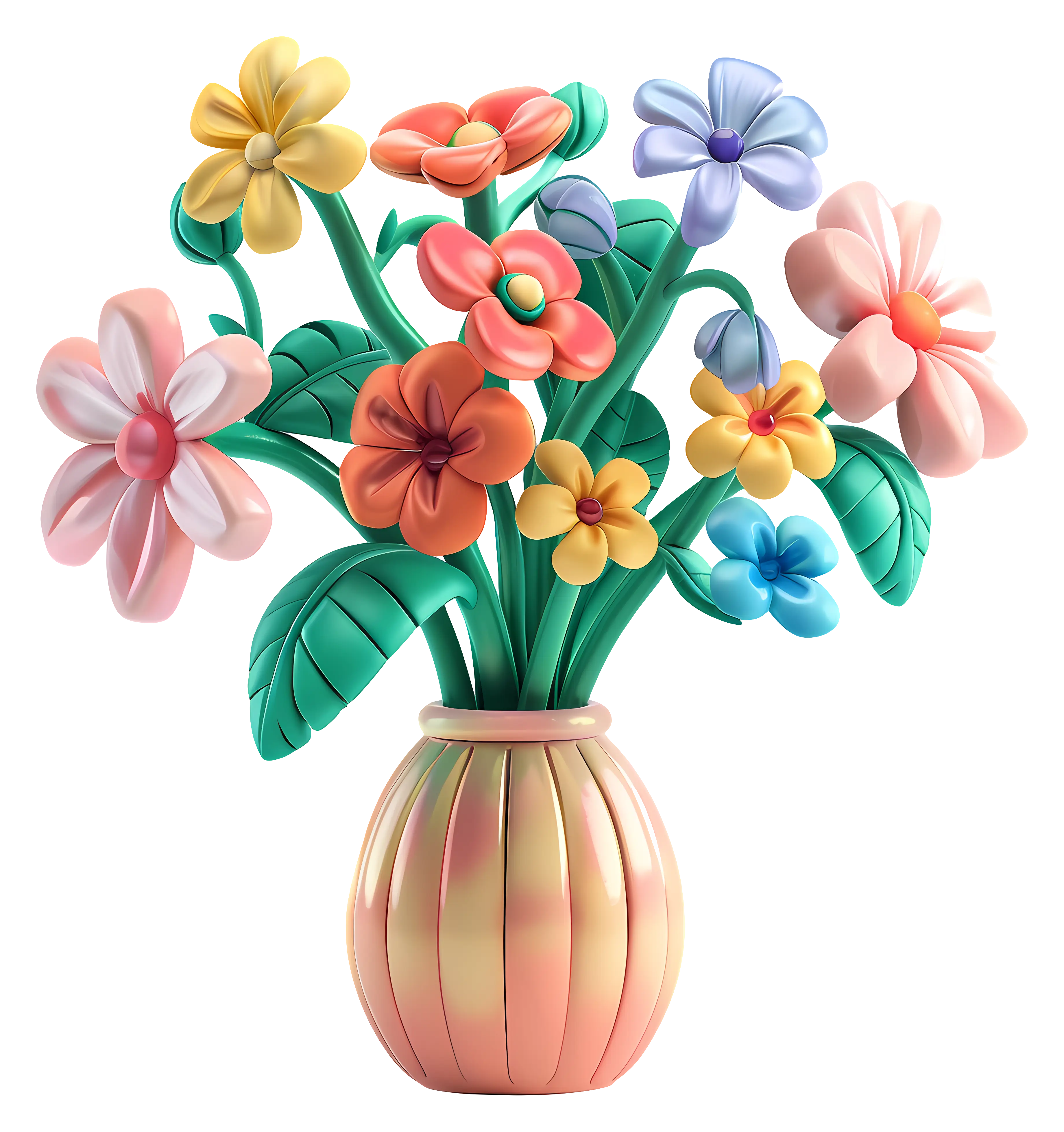 Colorful Vase with Flowers
