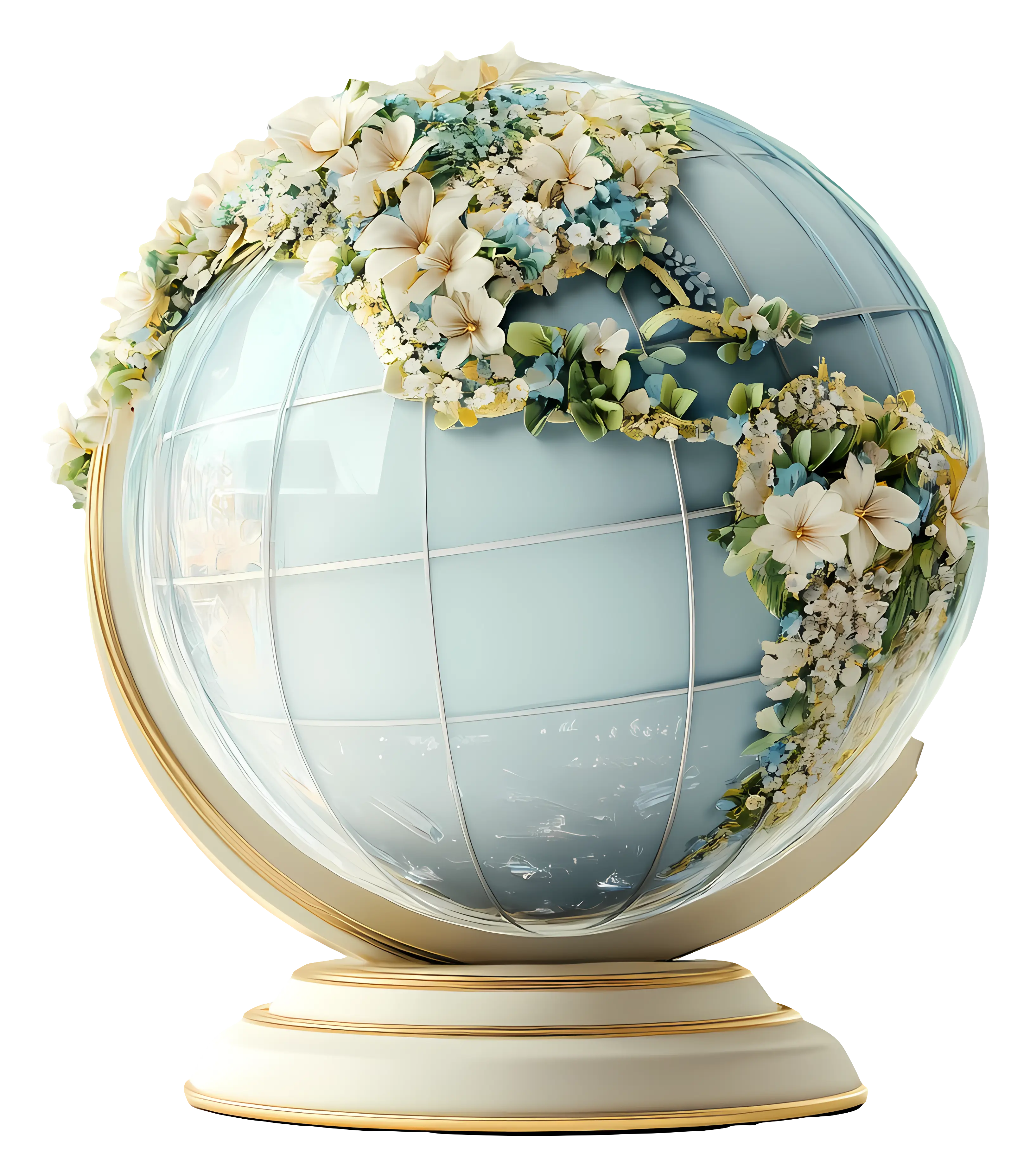 Floral Globe with Earth Design