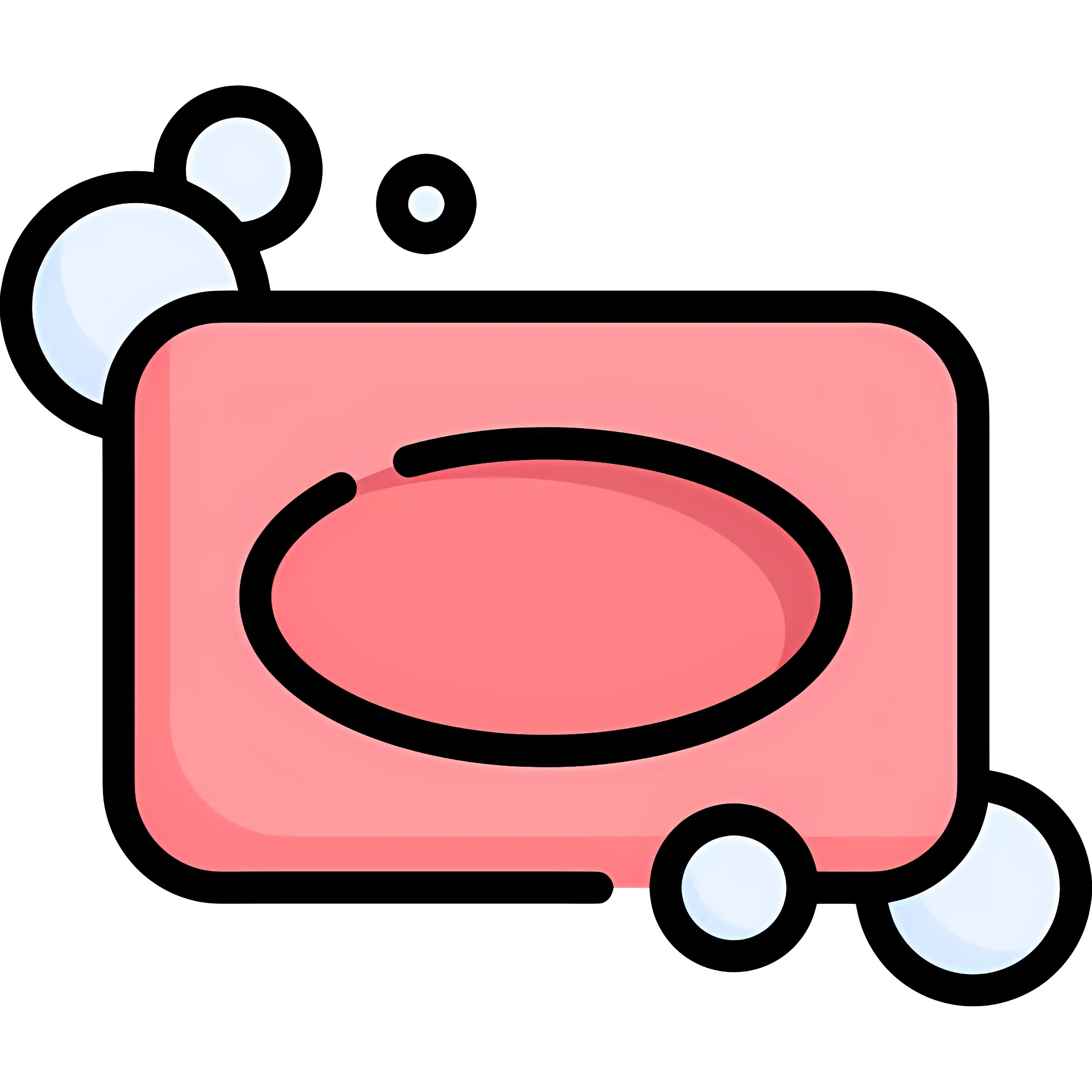 Pink Soap with Bubbles