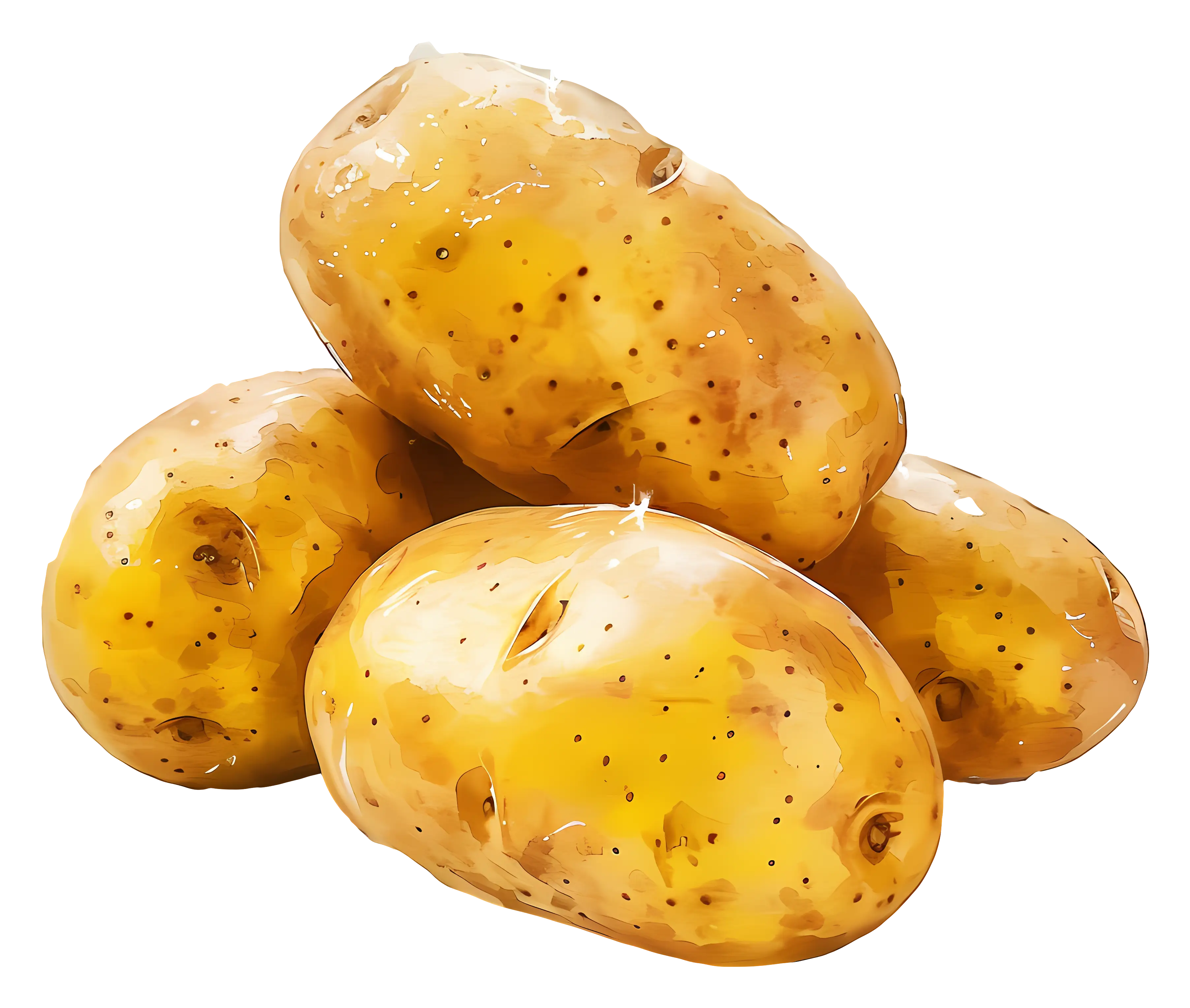 Pile of Yellow Raw Potatoes