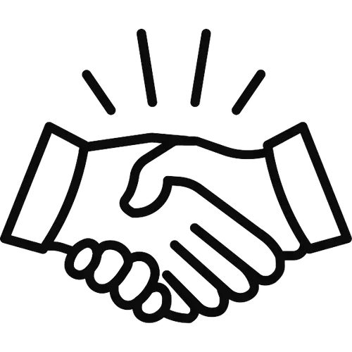 Black Handshake Icon Representing Agreement