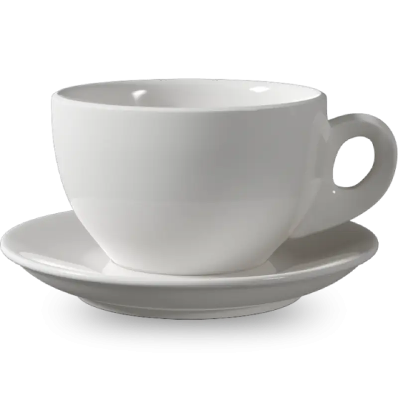 Simple White Coffee Cup and Saucer
