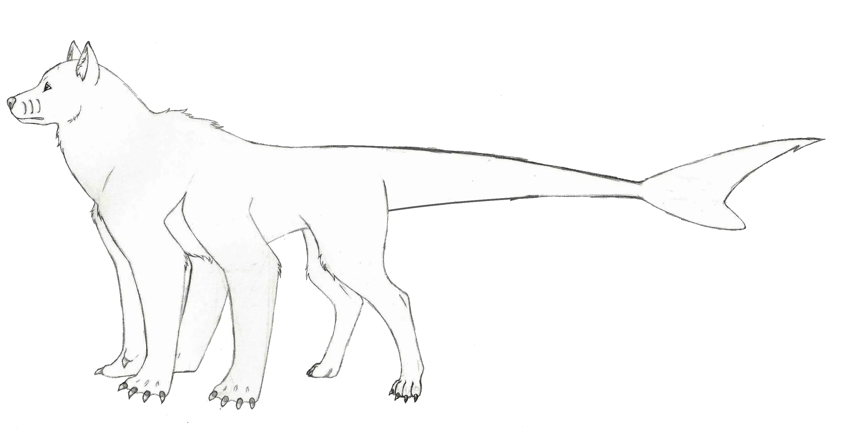 Mythical Creature with Wolf and Fish Features